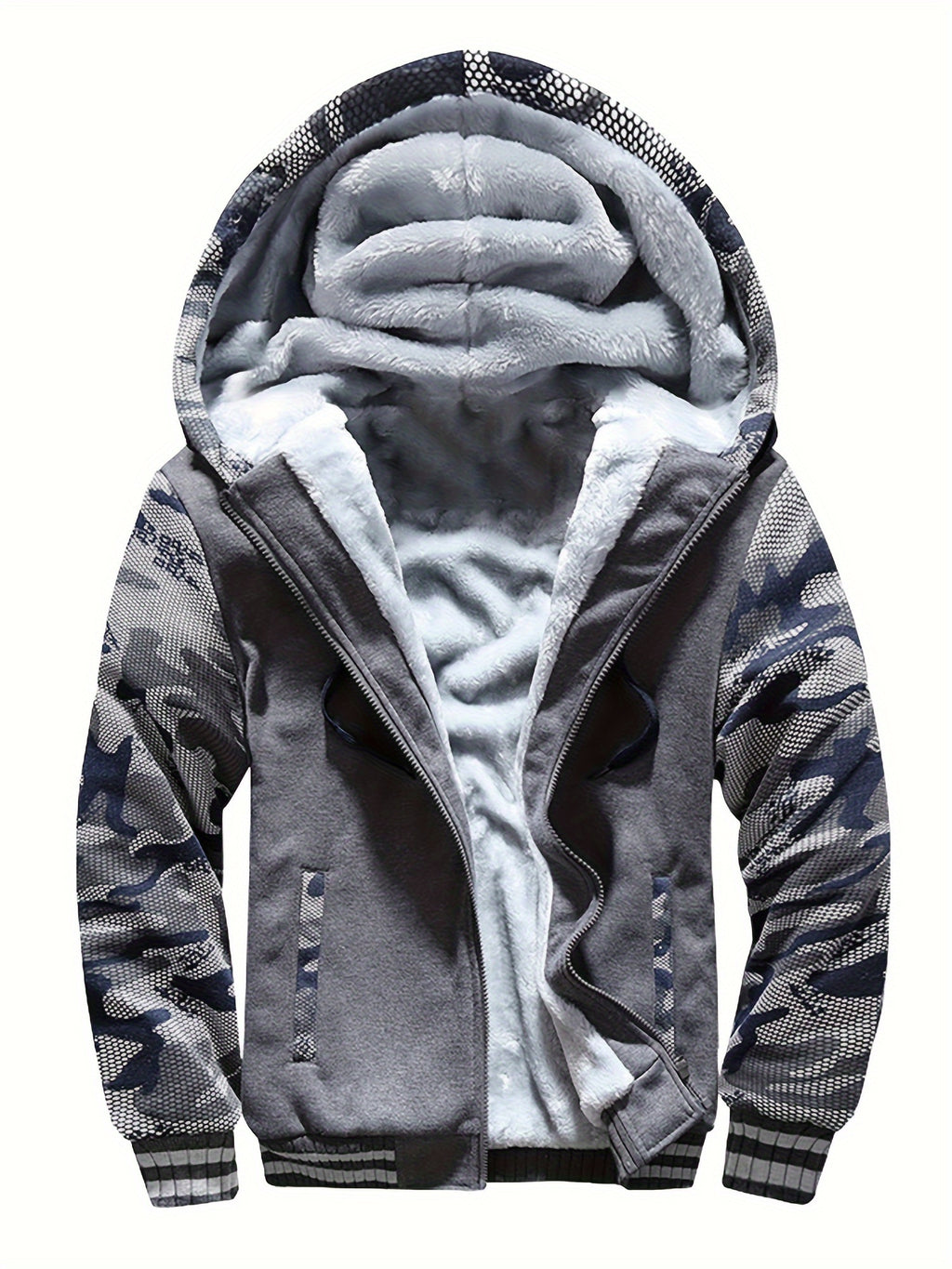 Veste, polaire, à capuche, graphite, photo 18