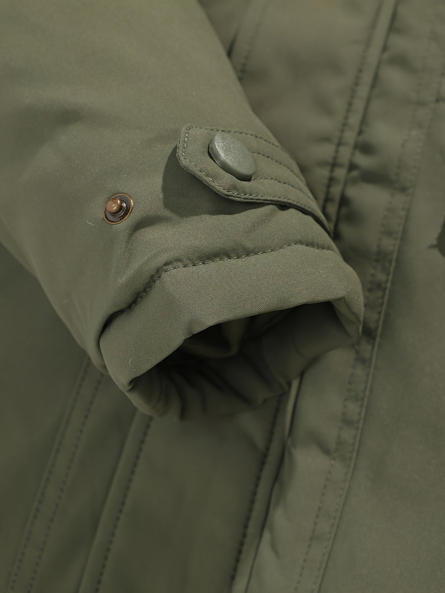 Veste long, coupe-vent, à capuche, détail du vêtement