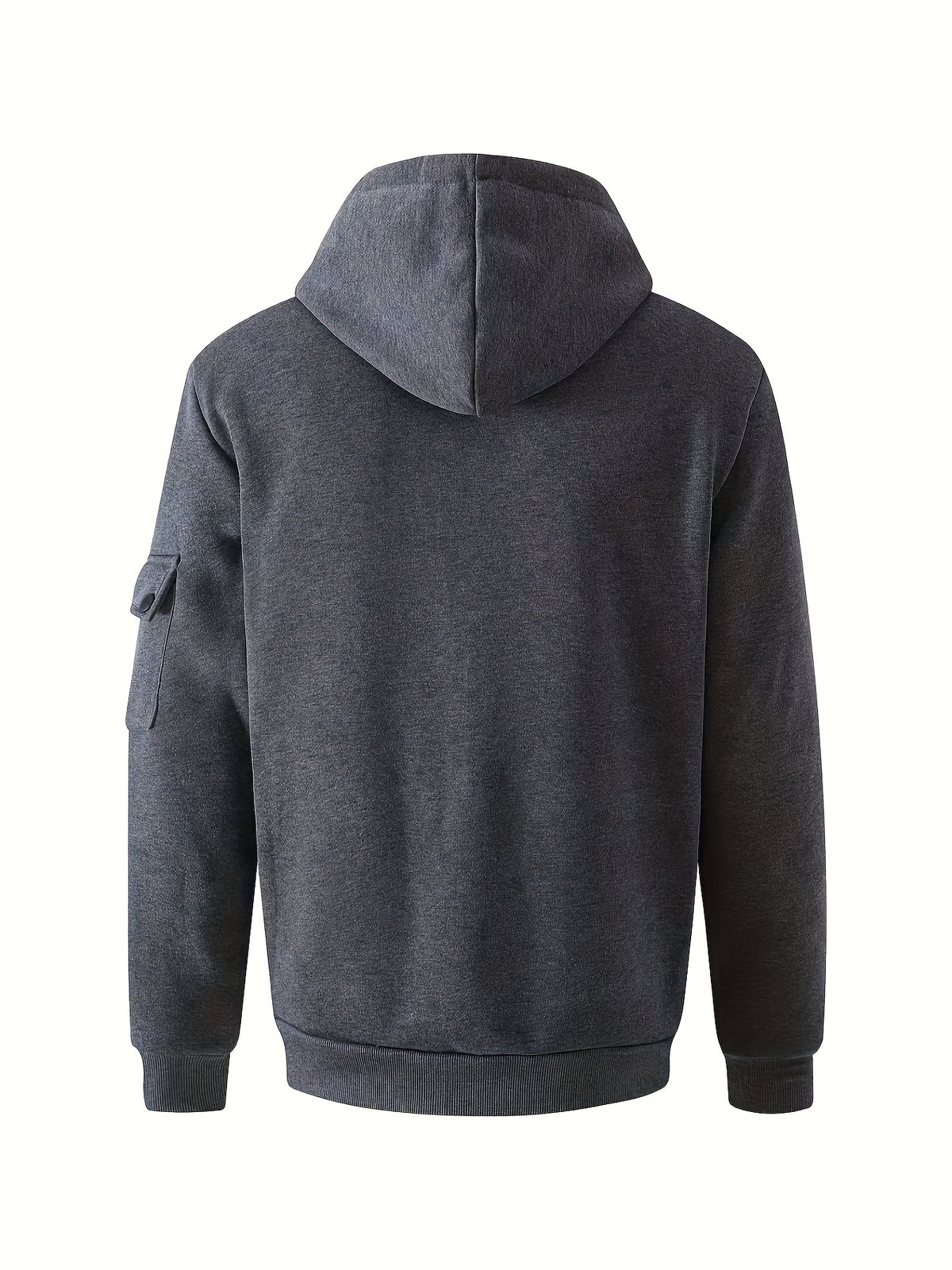 Veste long pour homme, à capuche, gris foncé