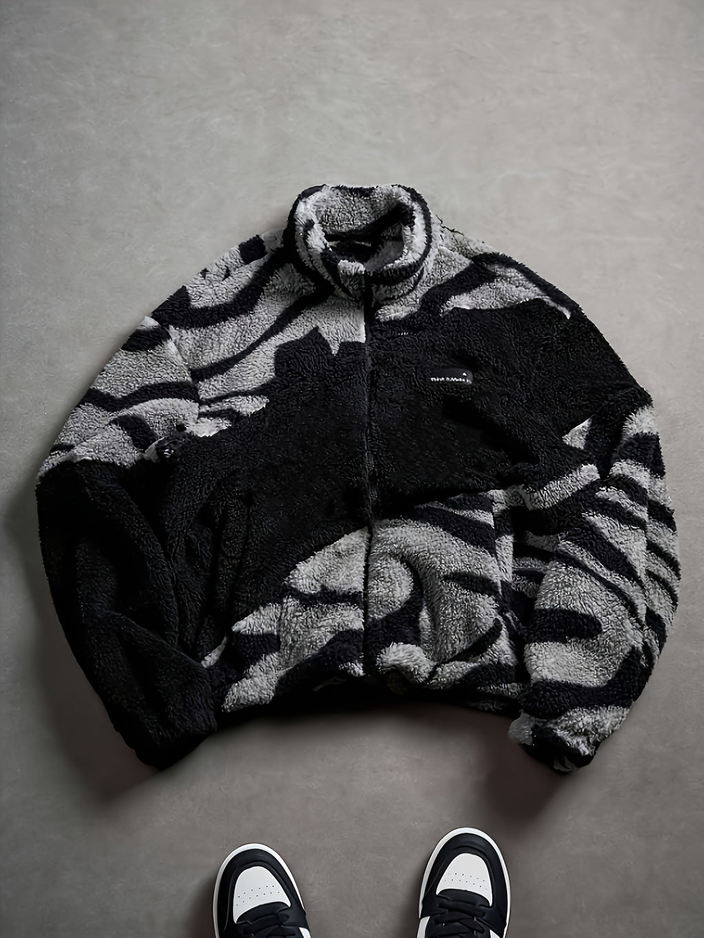 Veste pour homme, polaire, noir et blanc