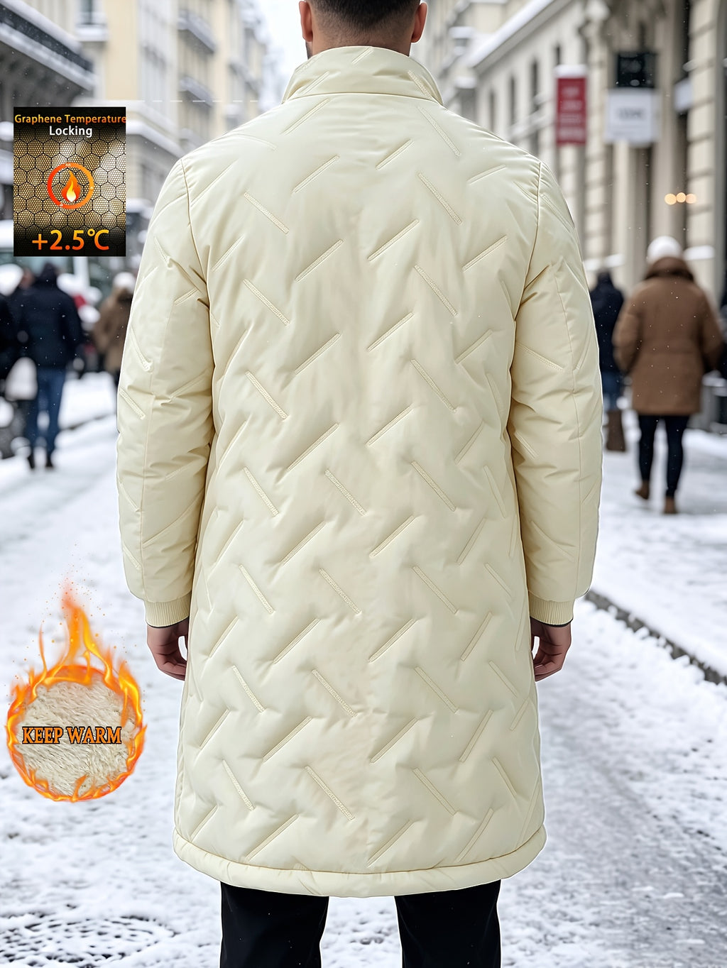 Veste long pour homme, coupe-vent, à col montant