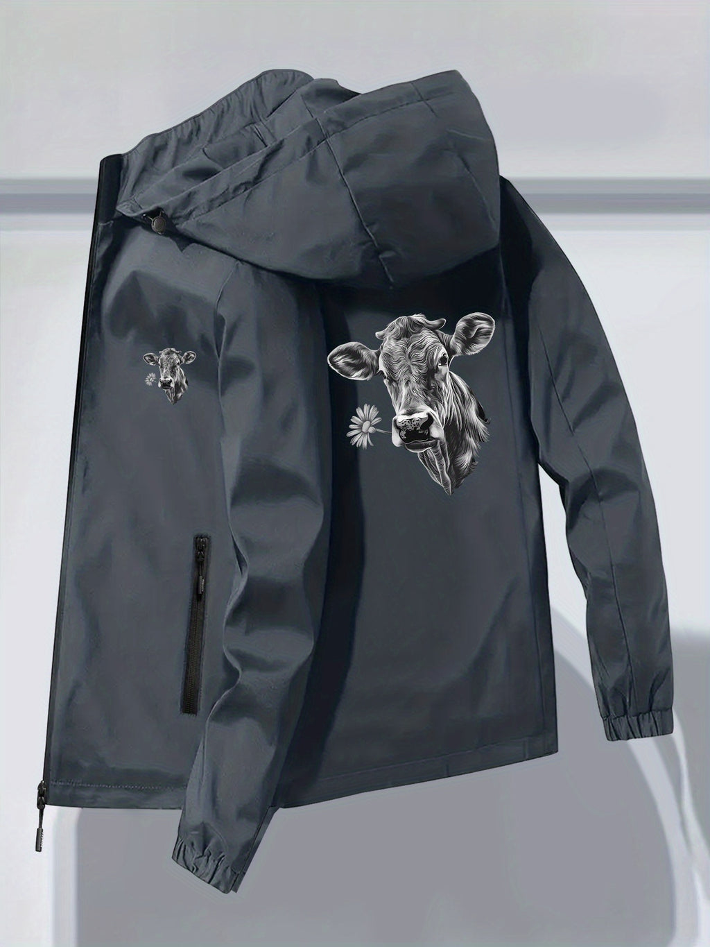 Veste pour homme, à capuche, gris profond