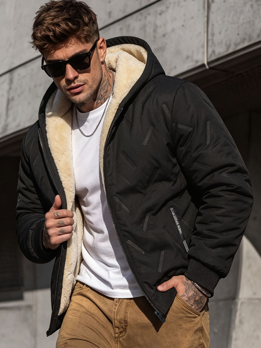 Veste matelassée, coupe-vent, à capuche, café