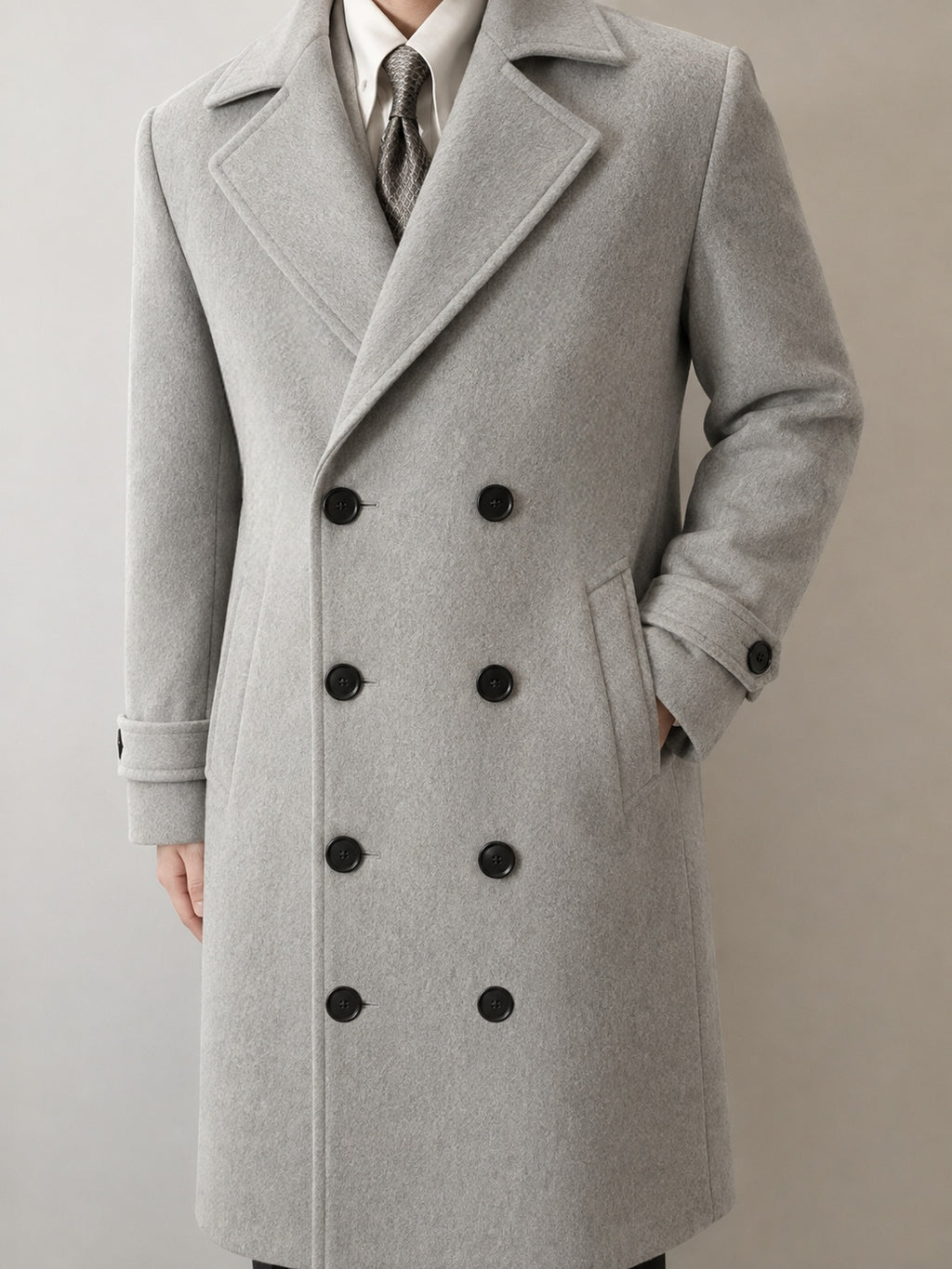 Manteau pour homme, à revers, bleu marine