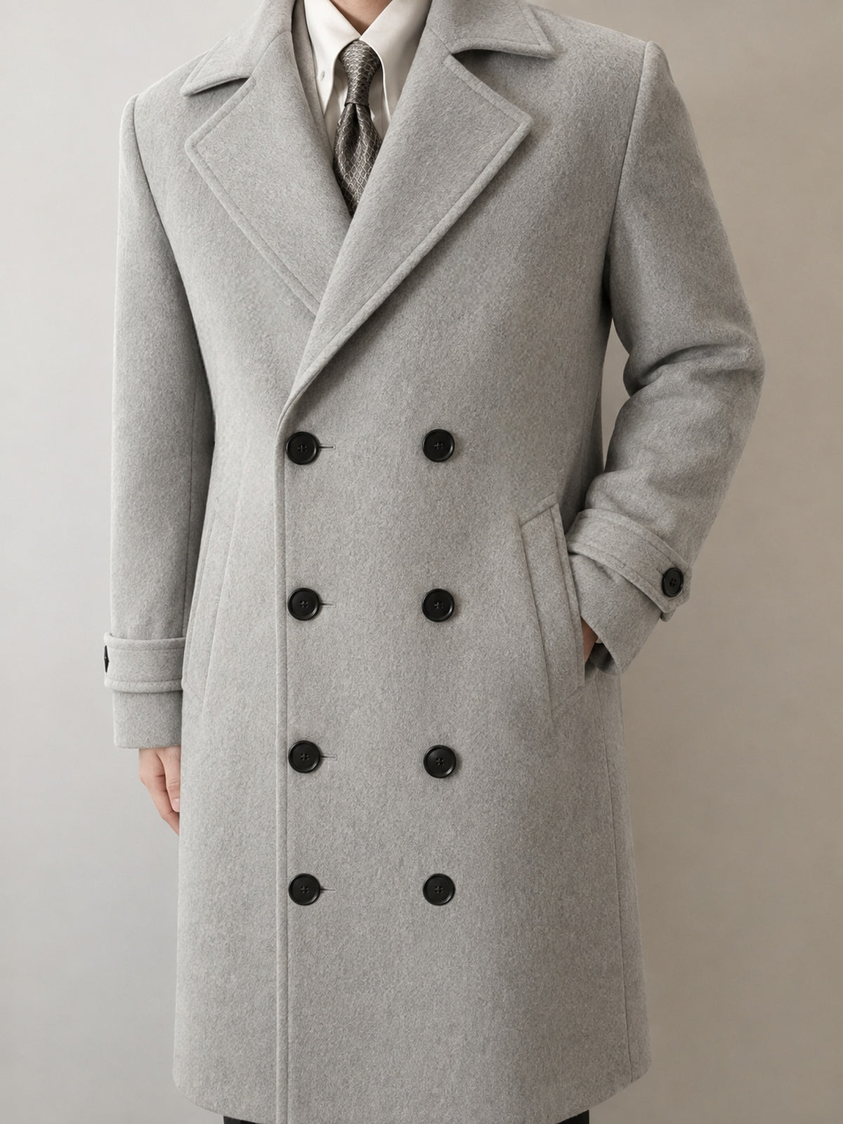 Manteau pour homme, à revers, bleu marine