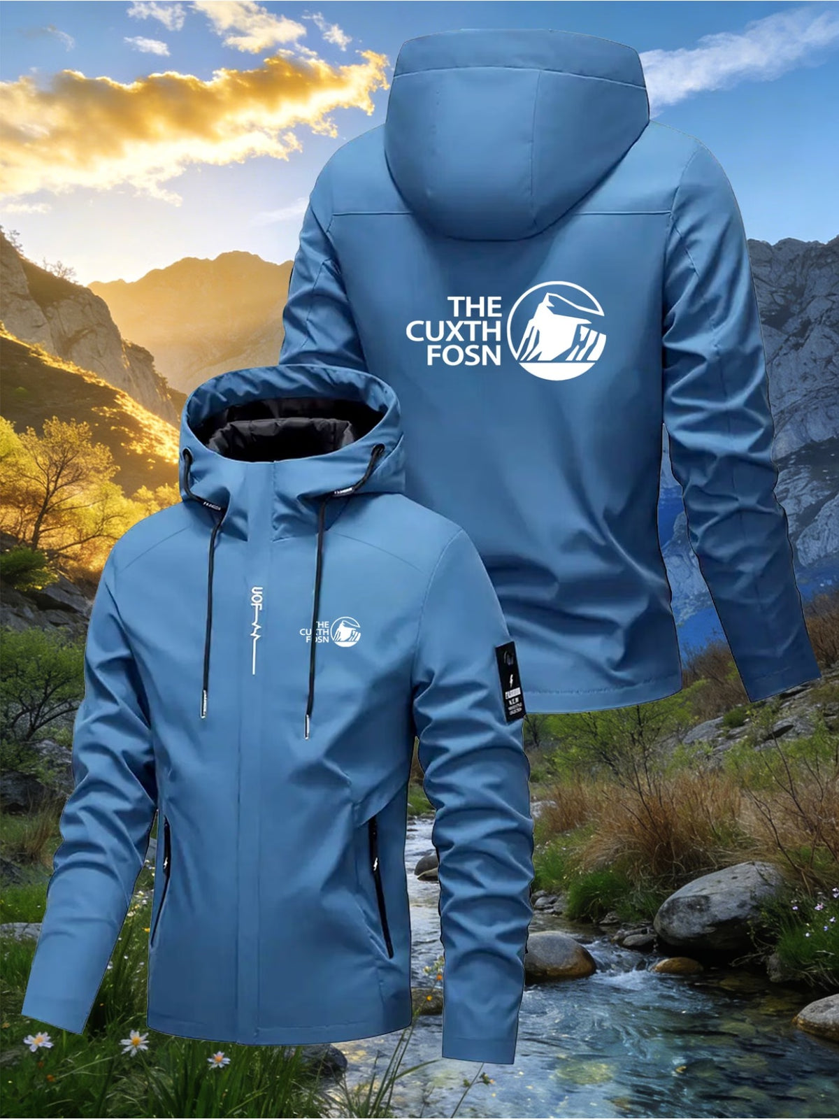 Veste pour homme, à capuche, paon bleu