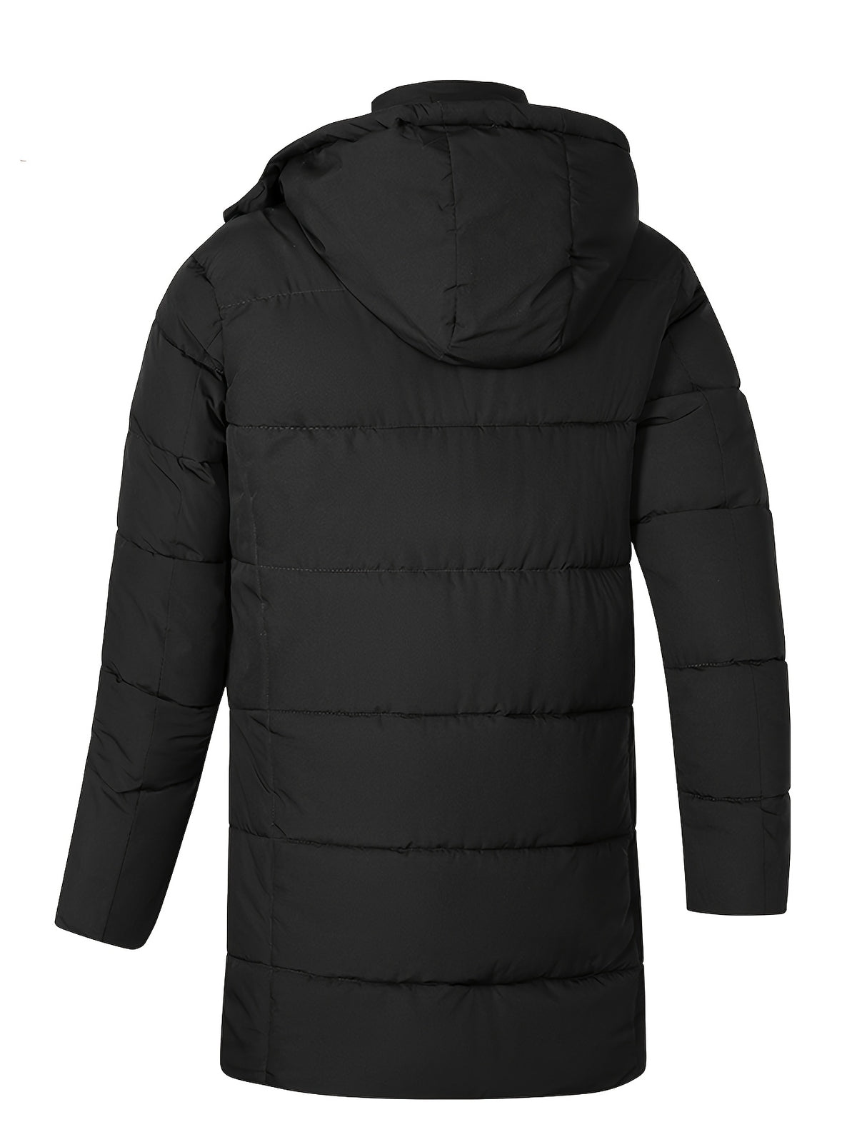 Pardessus matelassé long pour homme, à capuche