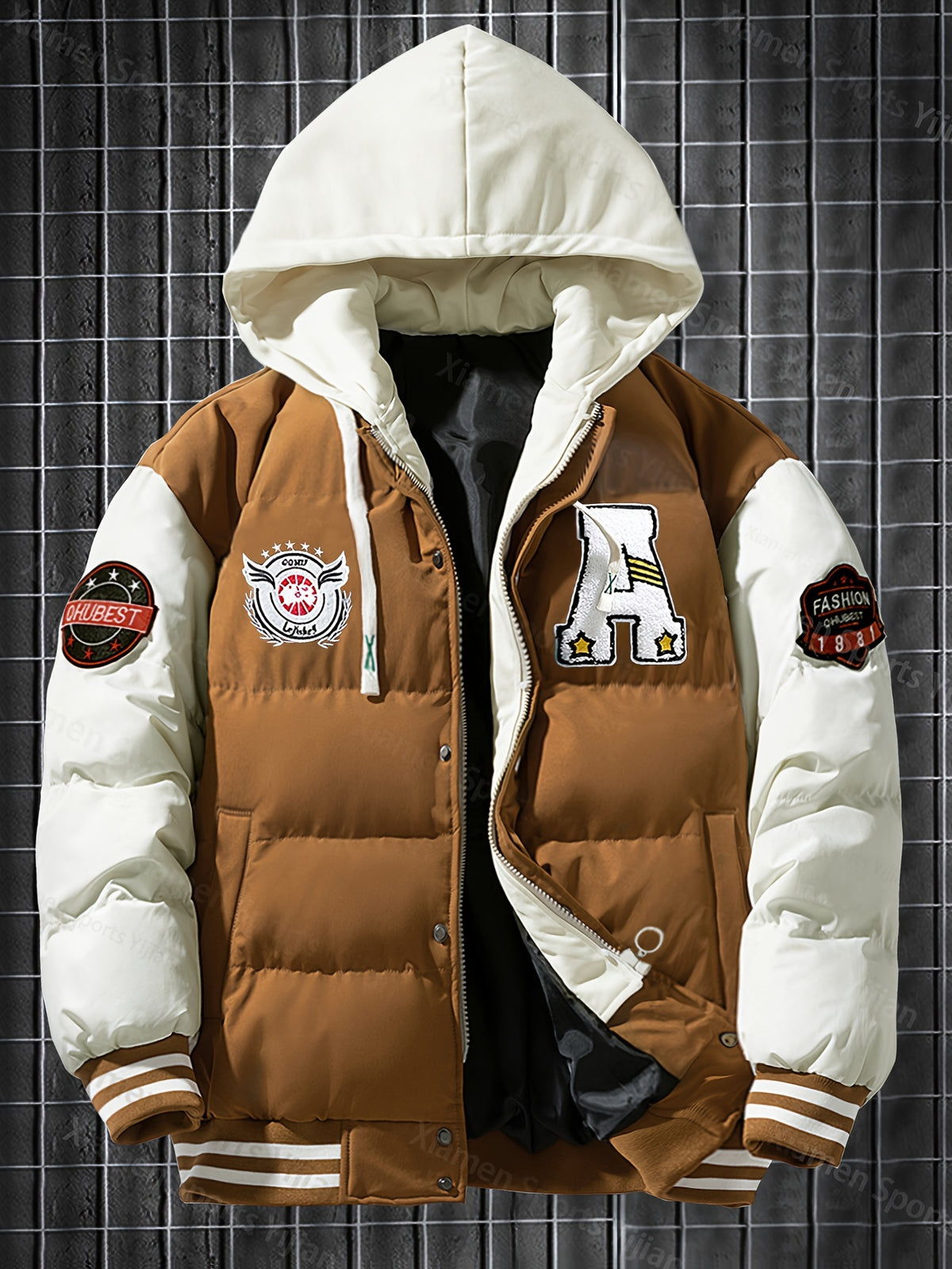 Veste pour homme, à capuche, noir/l