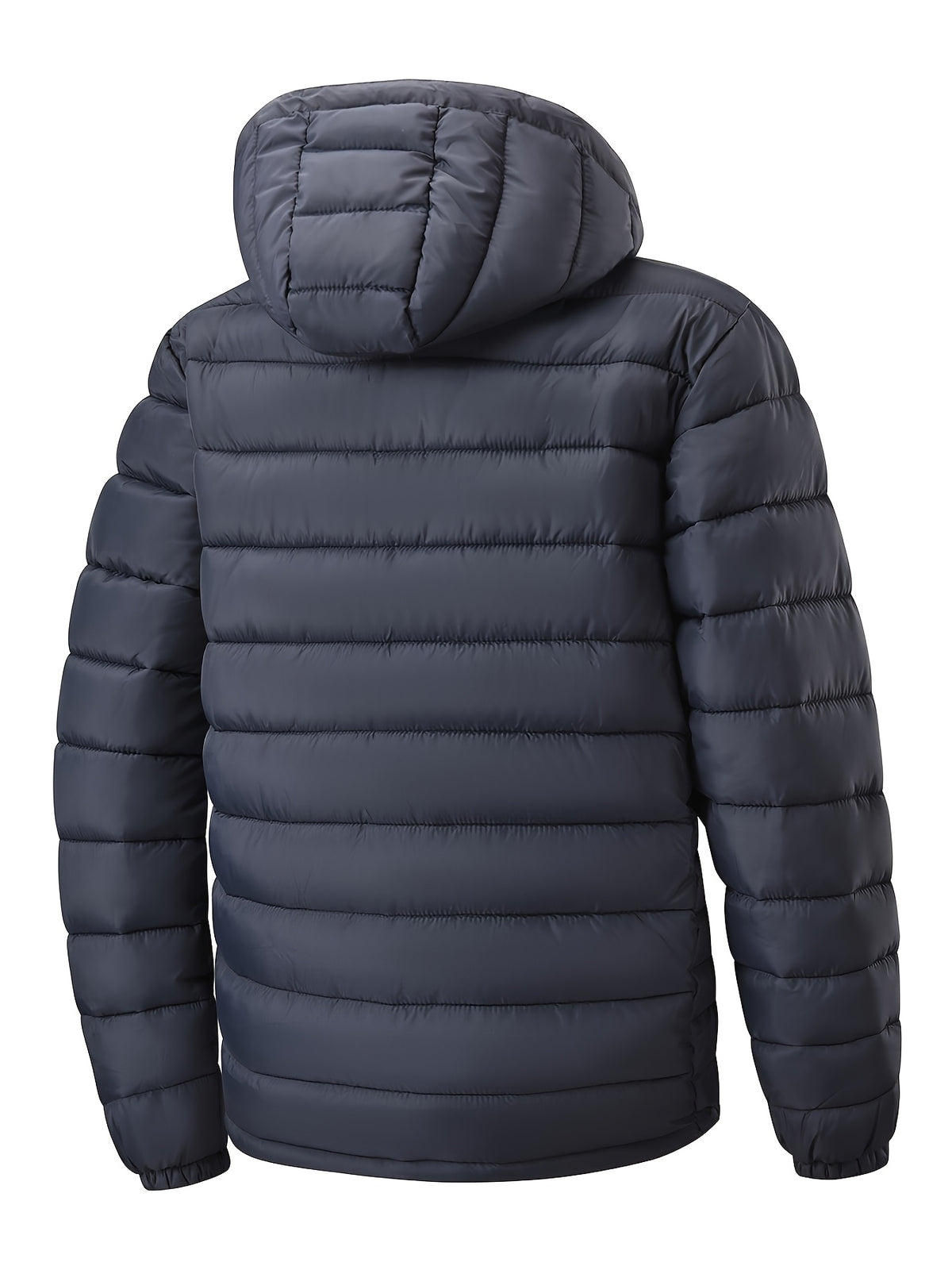 Manteau matelassé pour homme, coupe-vent, à capuche, bleu marine