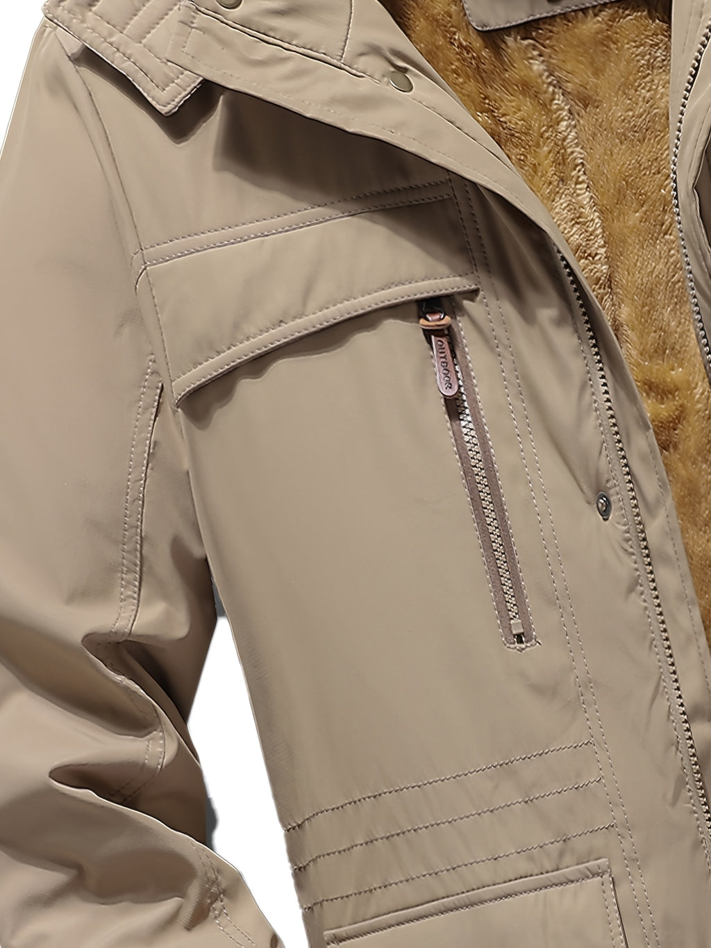 Veste long pour homme, à capuche, vert fougère
