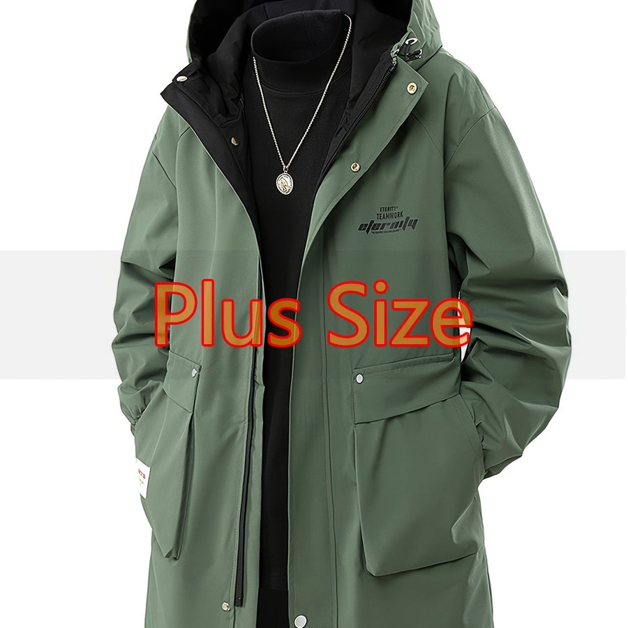 Veste, grandes tailles, à capuche, coloris armée verte