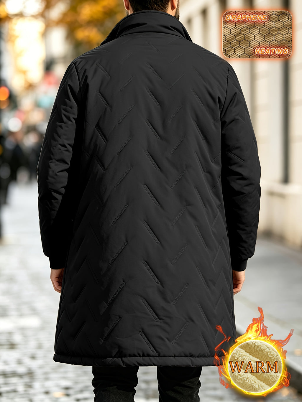 Trench long pour homme, polaire