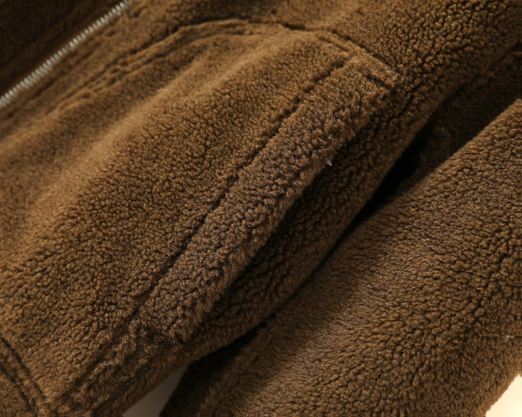 Veste en fausse fourrure long pour homme, réversible, à capuche