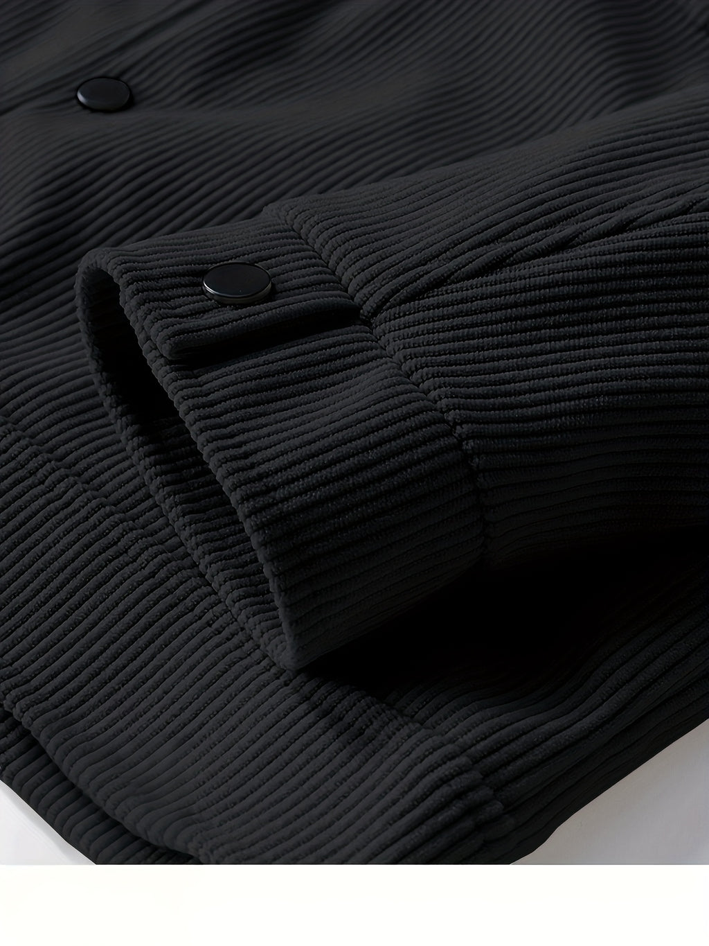 Veste, velours côtelé, à revers, noir, détail du vêtement