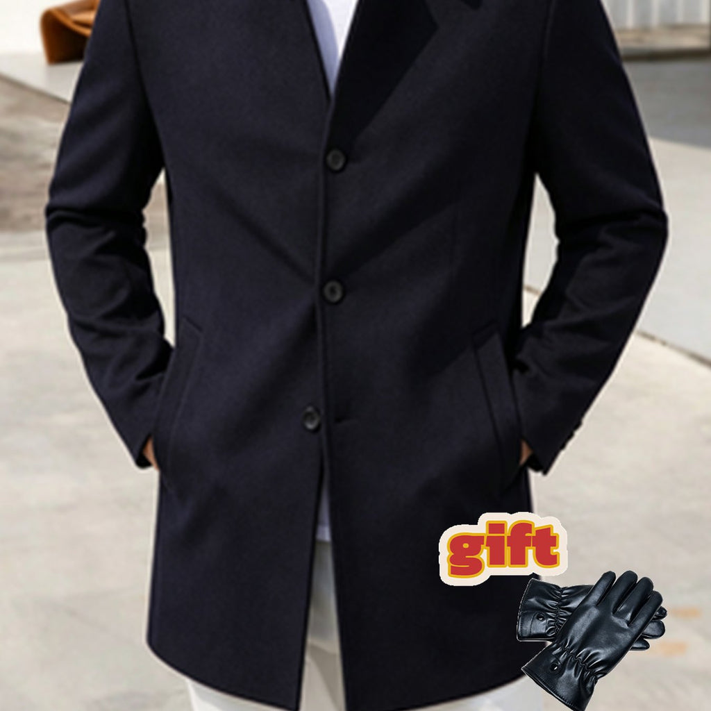 Trench en laine, 40 % laine, velours, coloris noir, détail