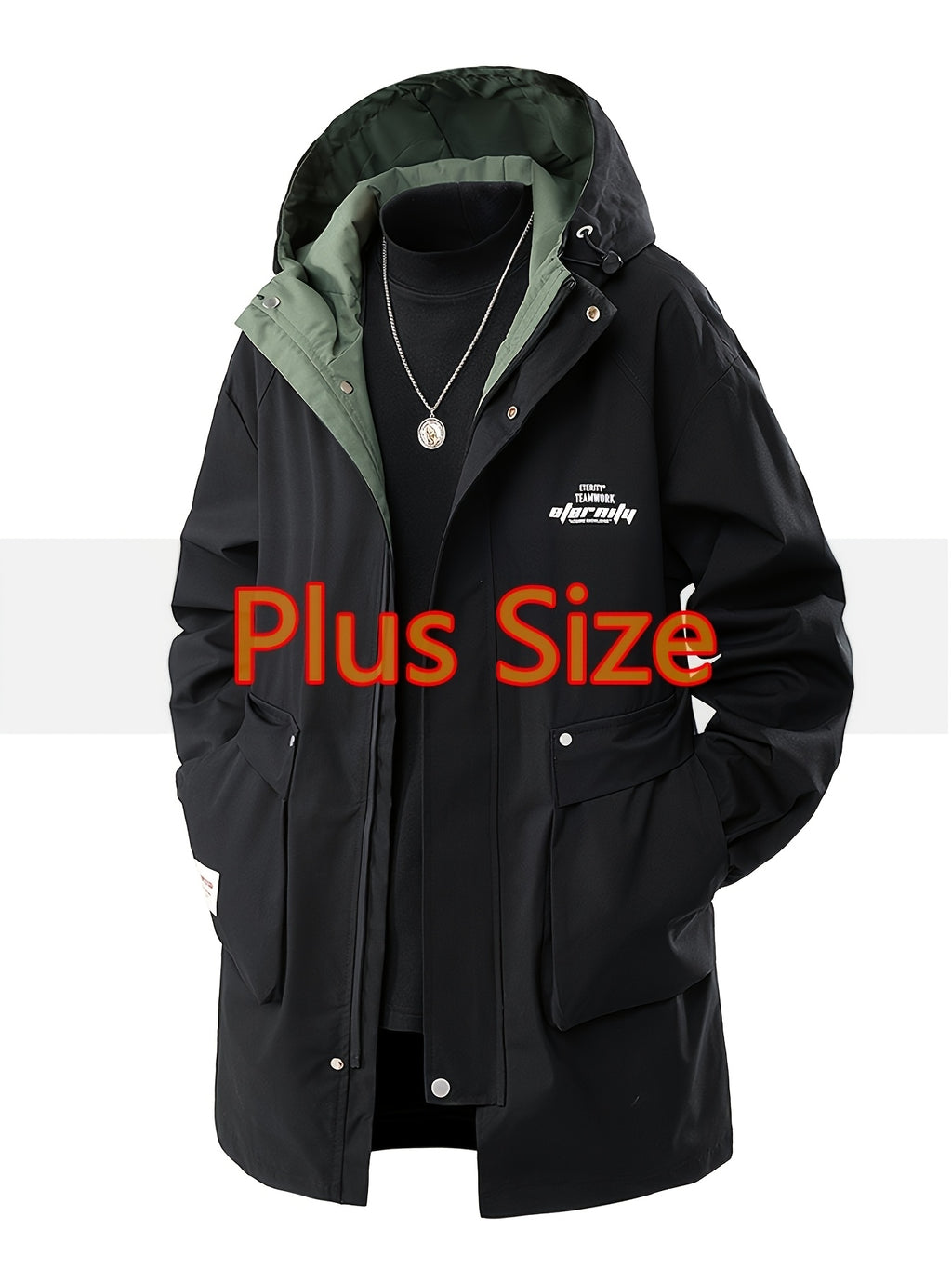Veste pour homme, grandes tailles, à capuche