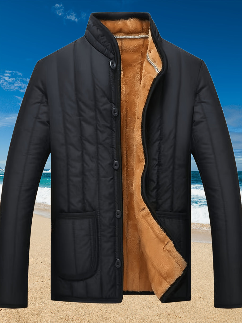 Manteau matelassé pour homme, à col montant, modele 2