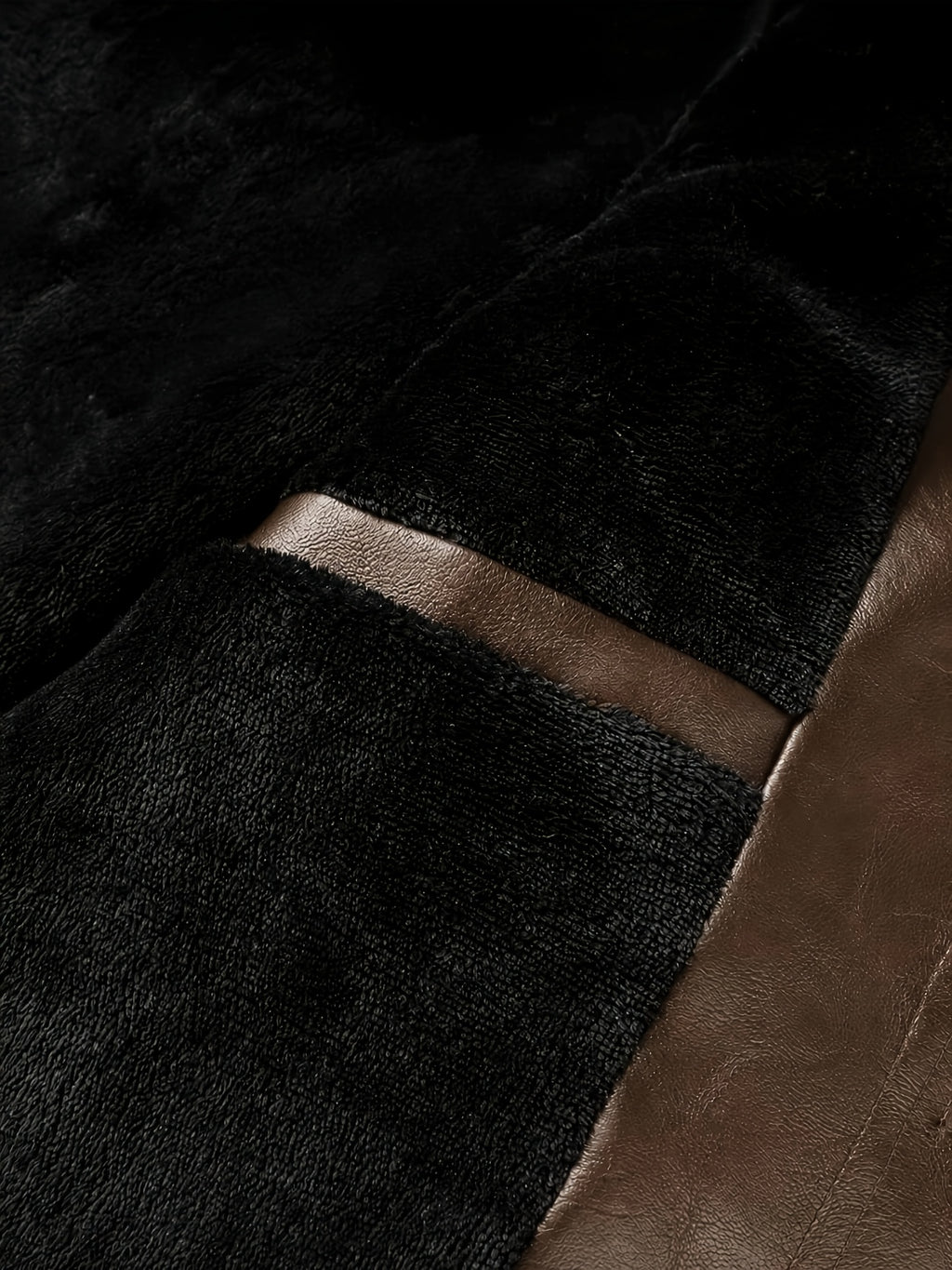 Veste en cuir PU longue, à revers, photo 15