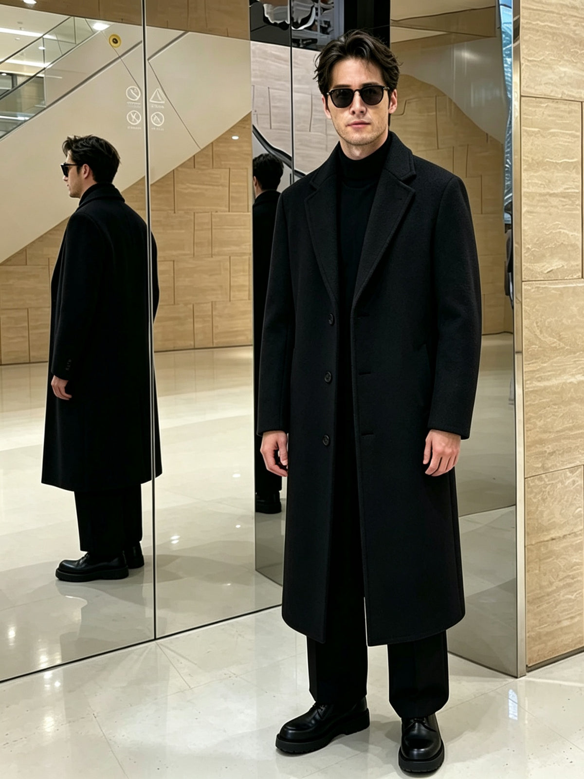 Trench pour homme, à revers, rouge