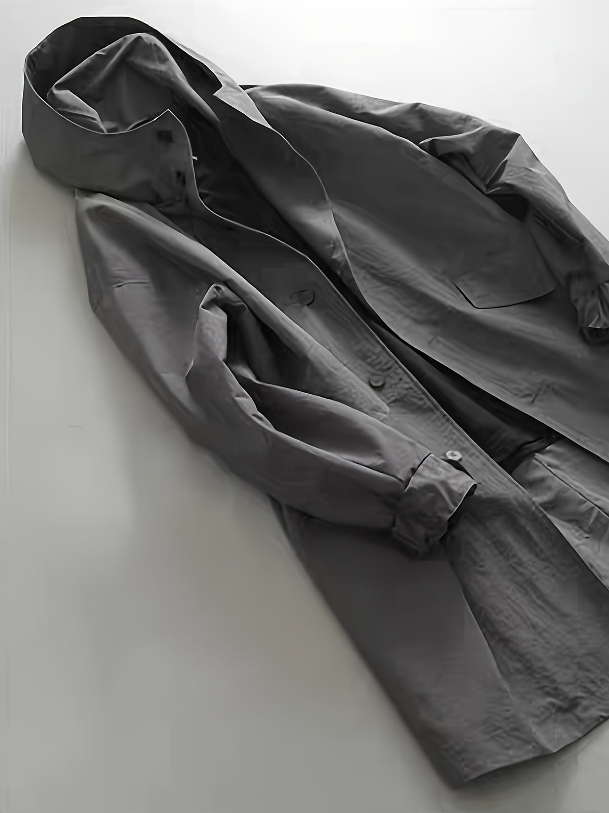 Trench pour homme, à capuche, gris foncé
