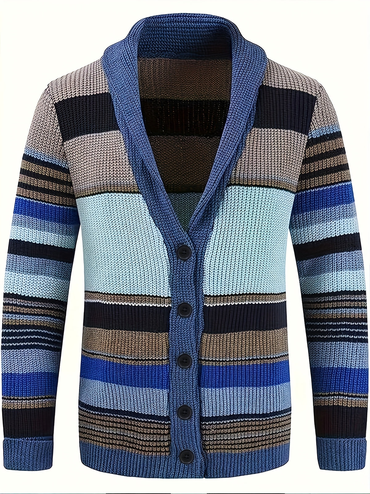 Manteau pour homme, à rayures, à col montant