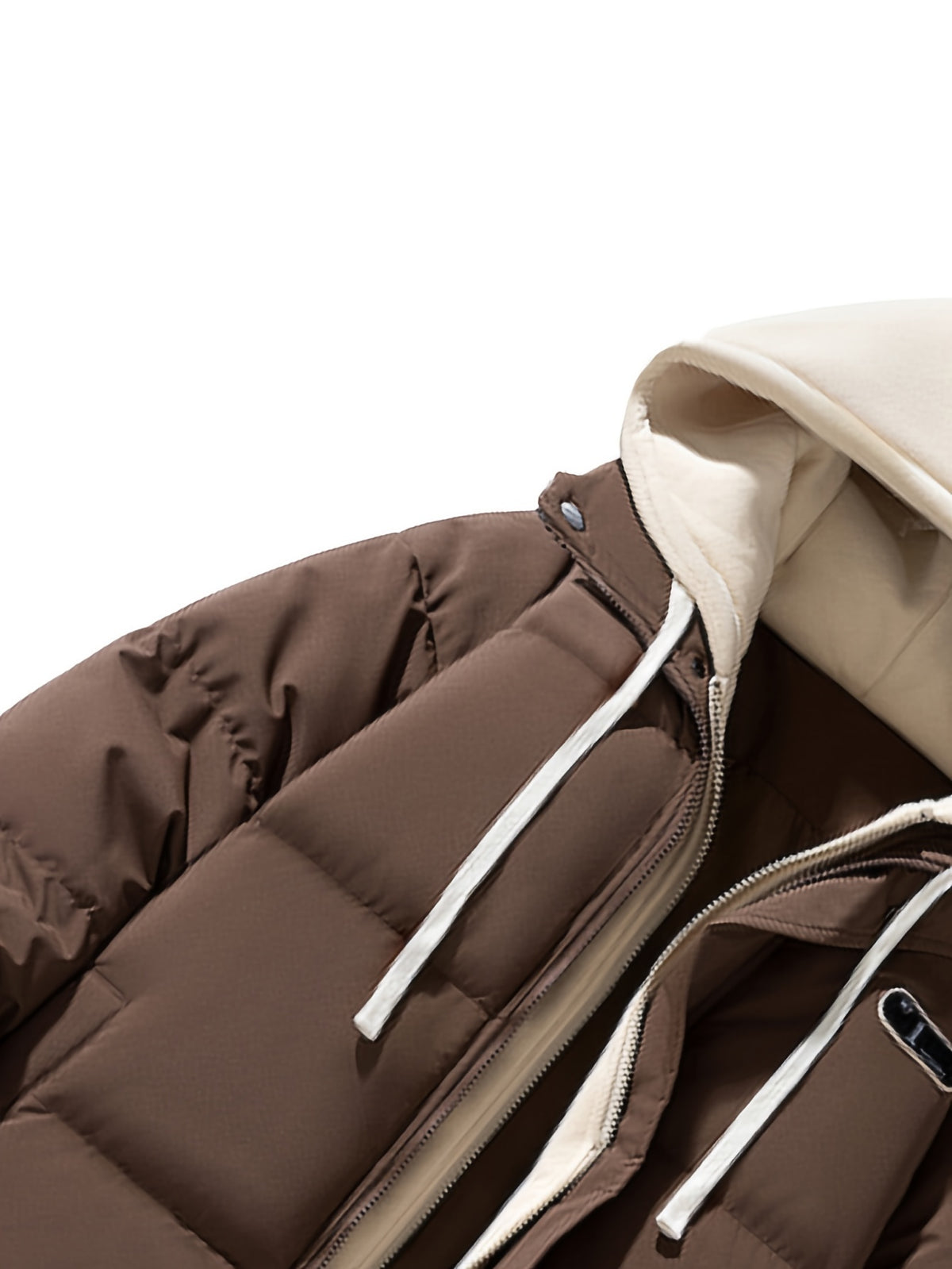 Manteau pour homme, à capuche, kaki foncé