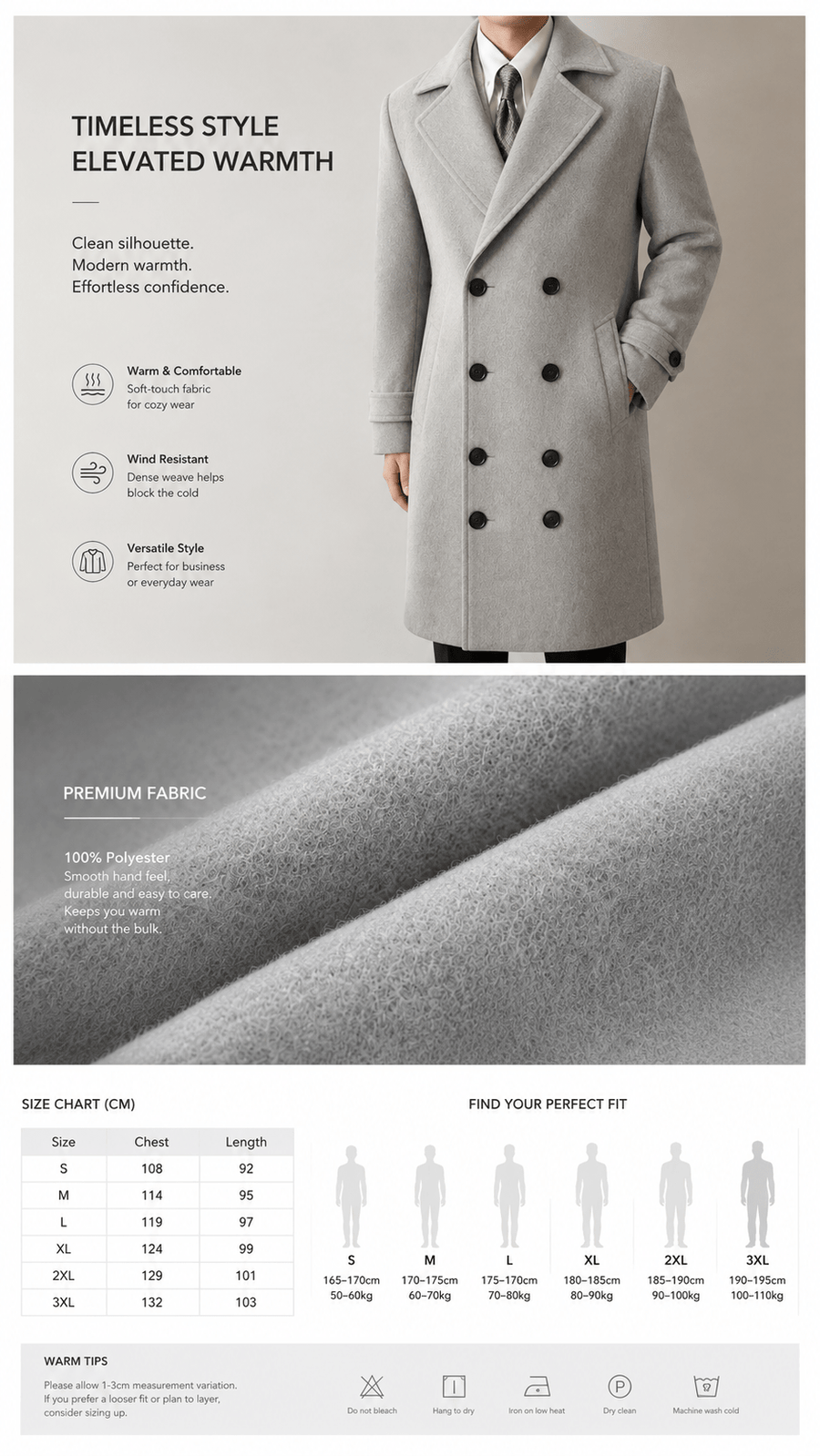 Manteau, à revers, bleu marine