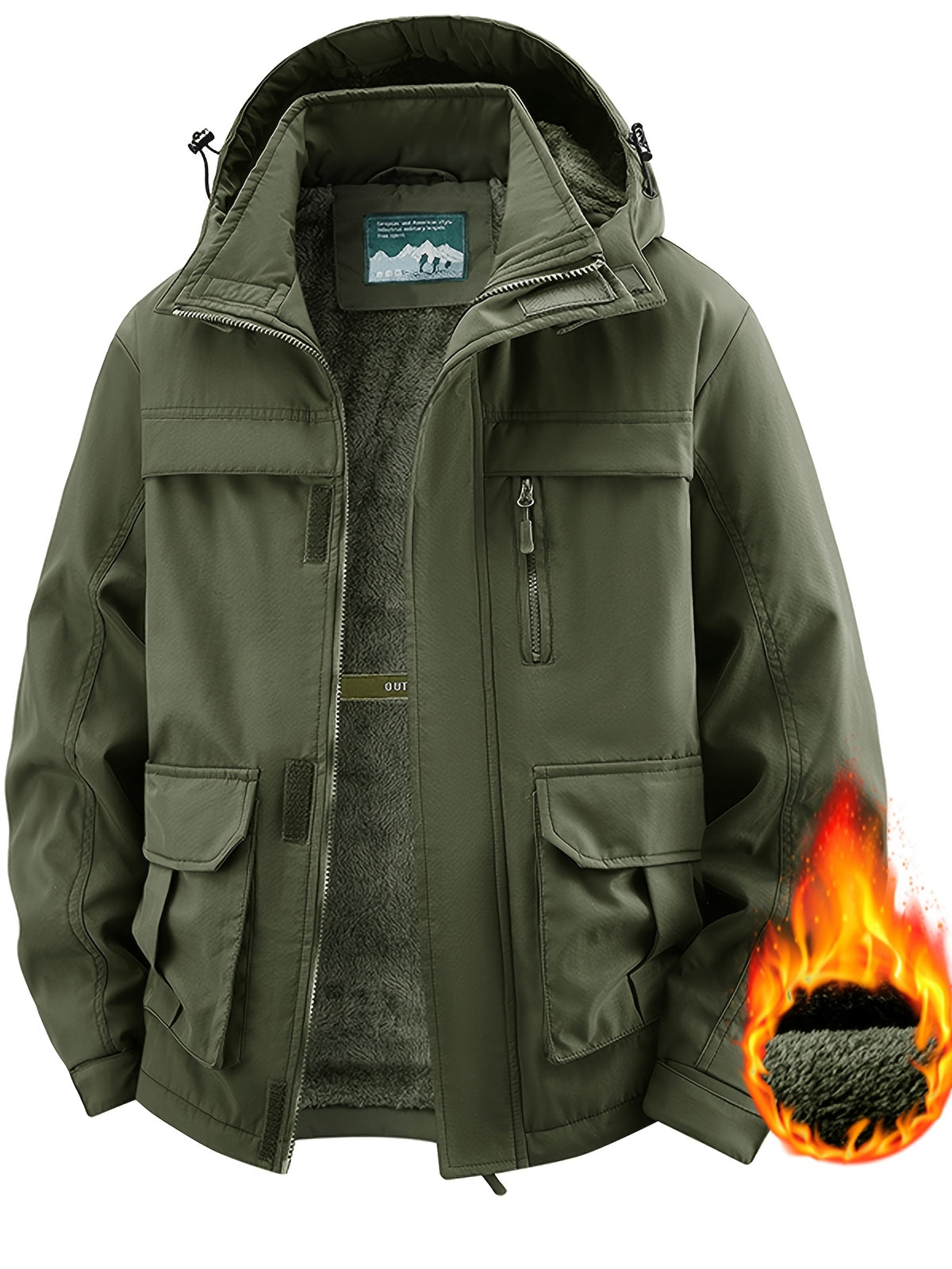 Veste pour homme, coupe-vent, kaki