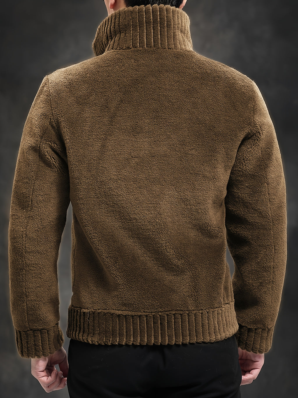 Veste en fausse fourrure pour homme, col montant, cinq coloris