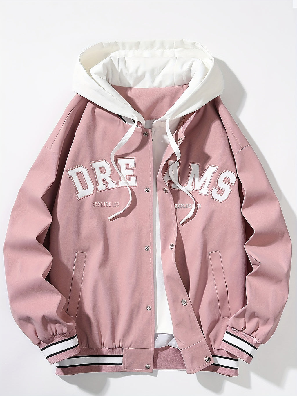 Veste pour homme, coupe-vent, à capuche, blanc