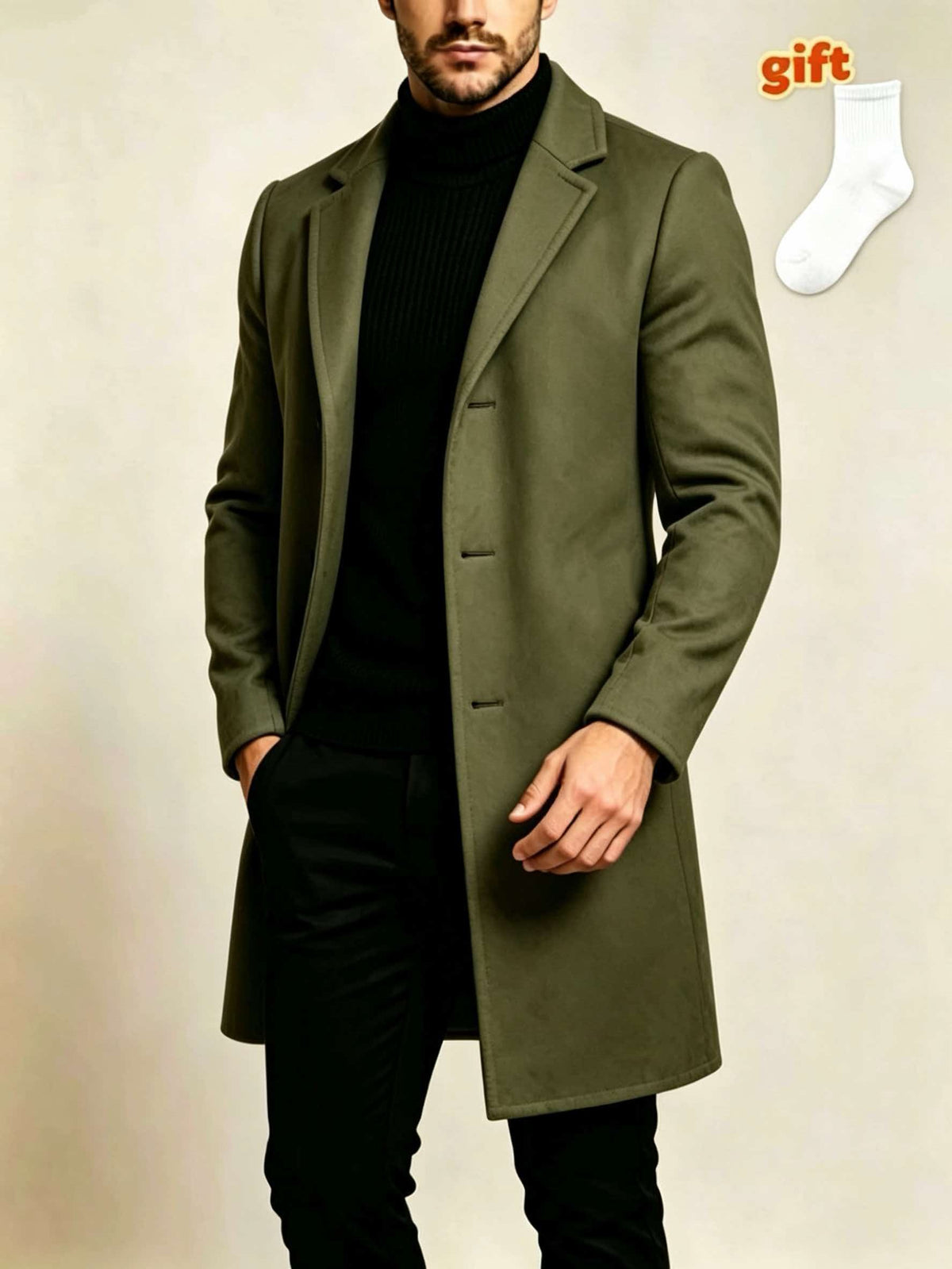 Trench pour homme, à revers, rouge foncé-a