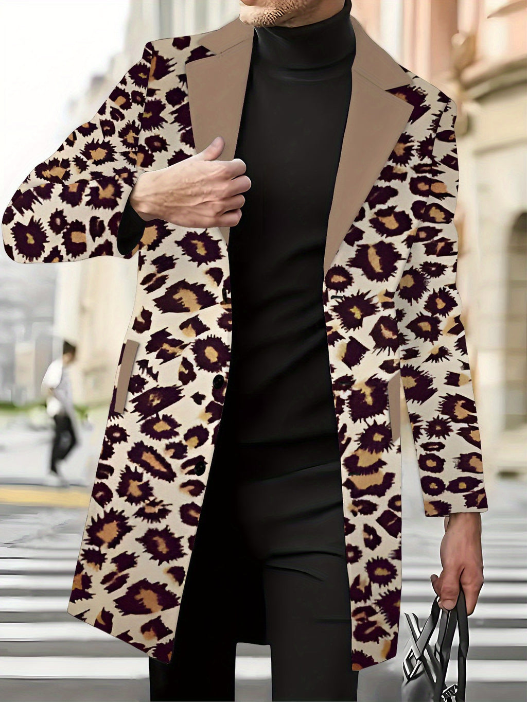 Manteau long pour homme, à revers, long
