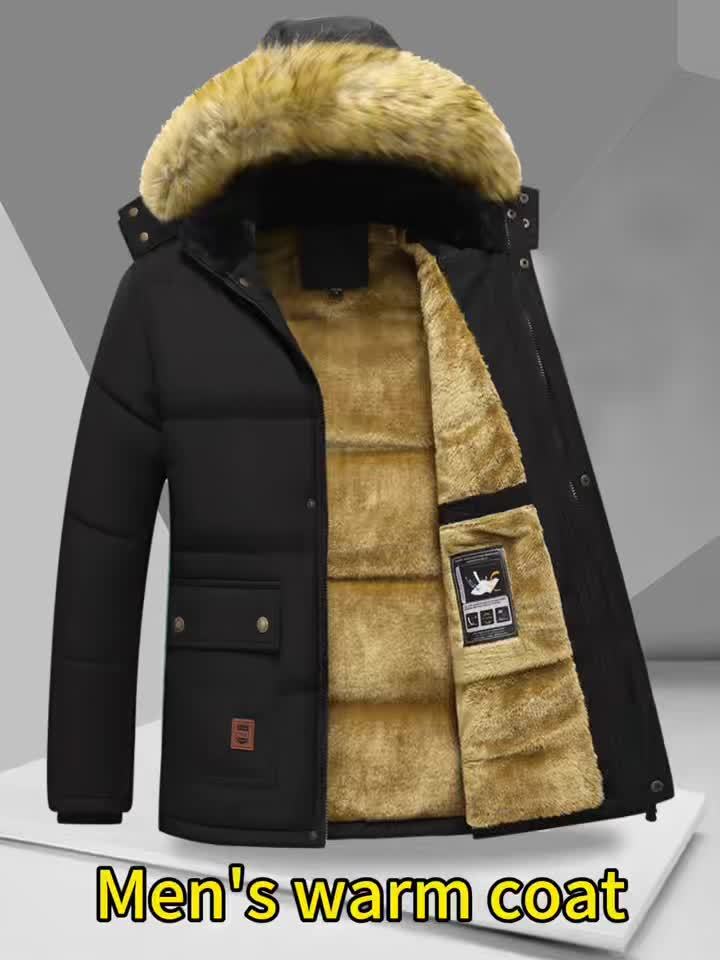 Manteau pour homme, coupe-vent, à capuche, noir foncé
