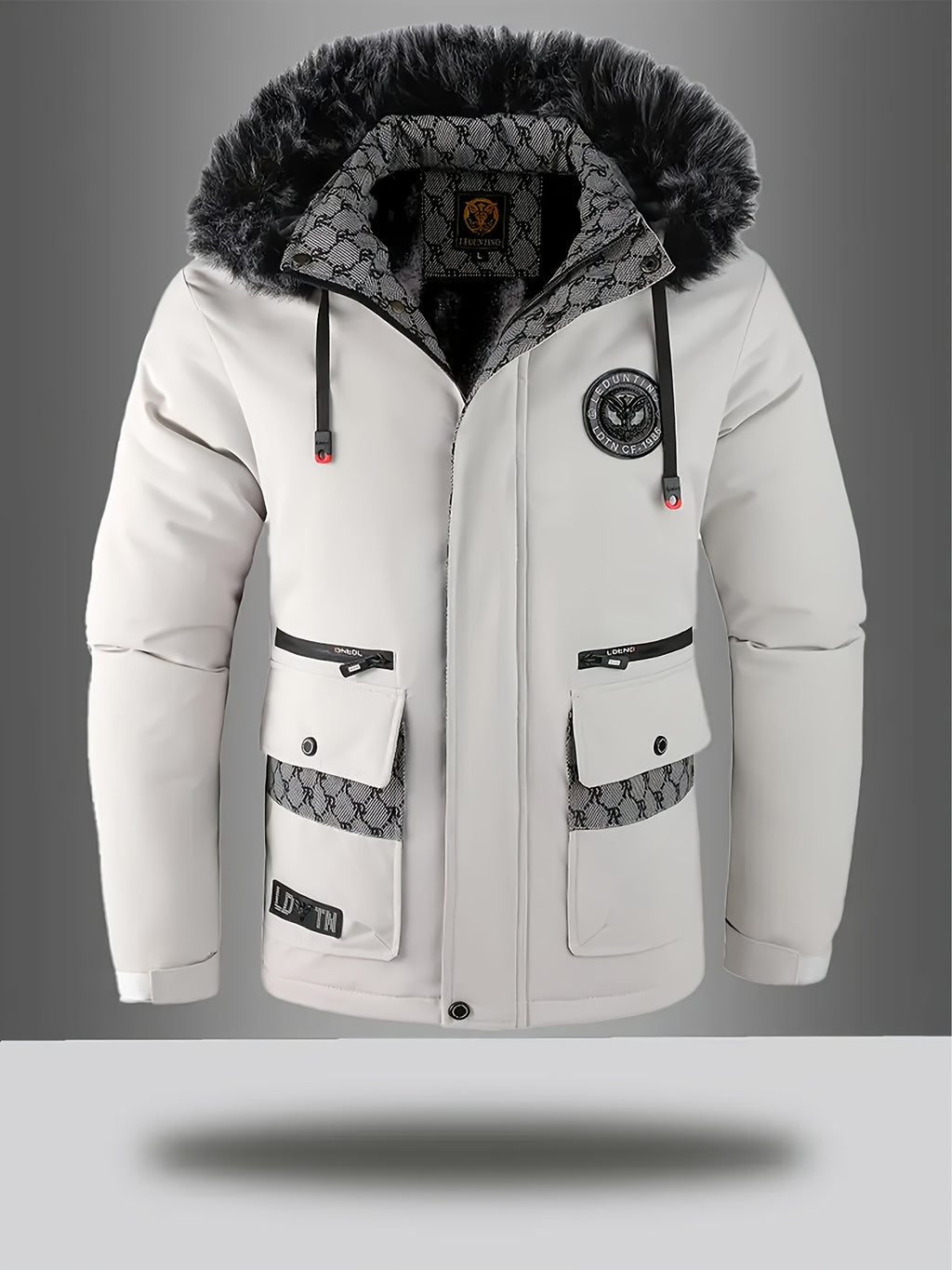 Manteau pour homme, à capuche, mandarine