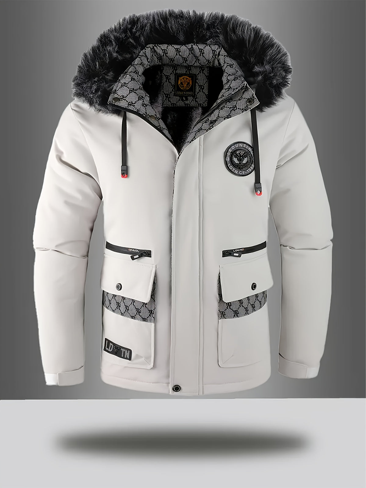 Manteau pour homme, à capuche, mandarine