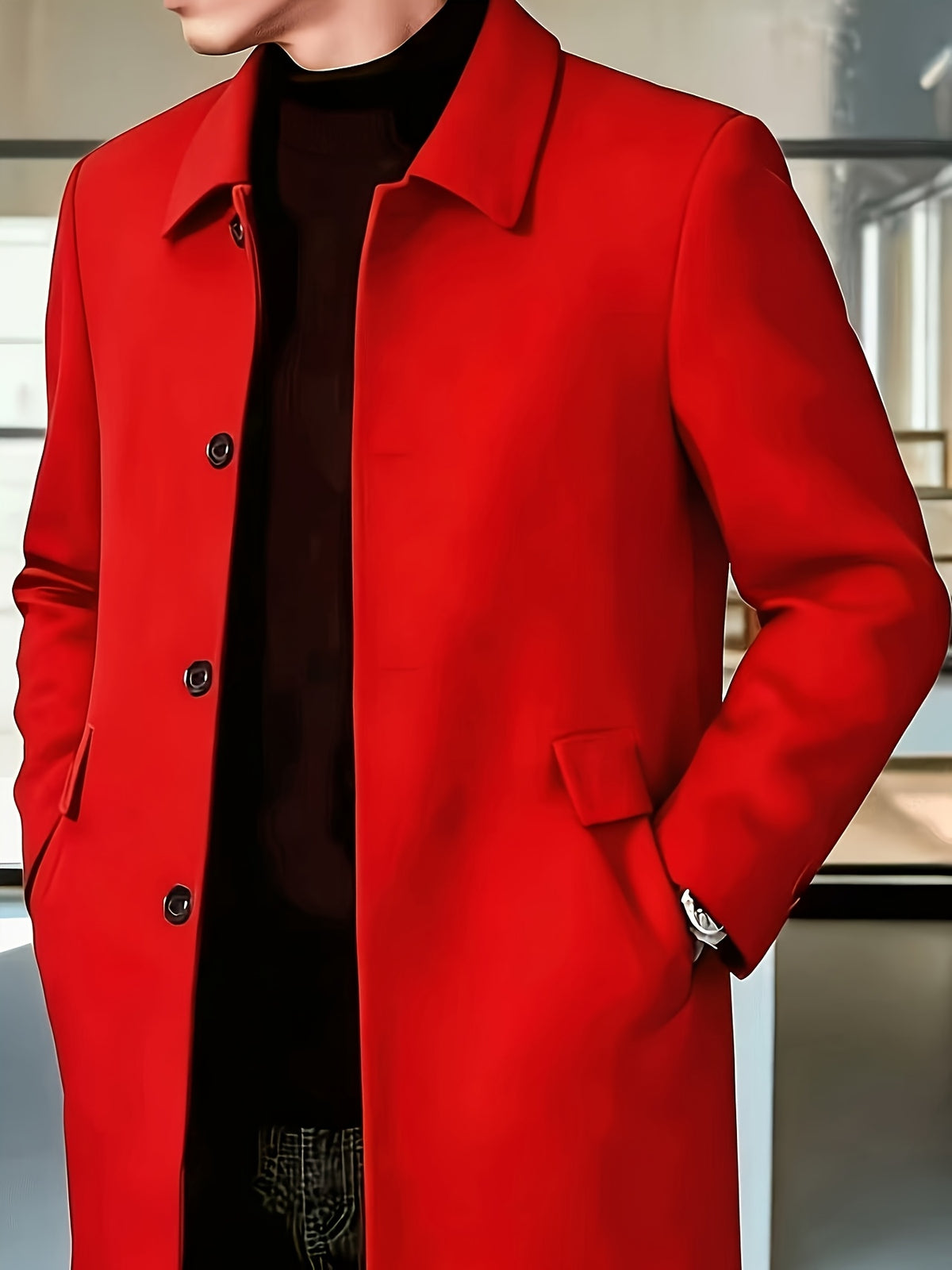 Veste pour homme, grandes tailles, à revers, gris foncé