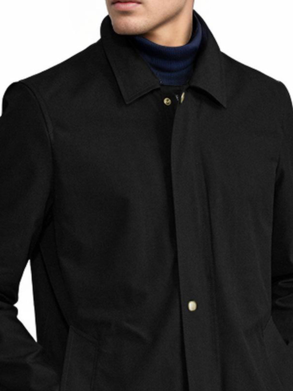 Trench pour homme, à revers, bleu marine