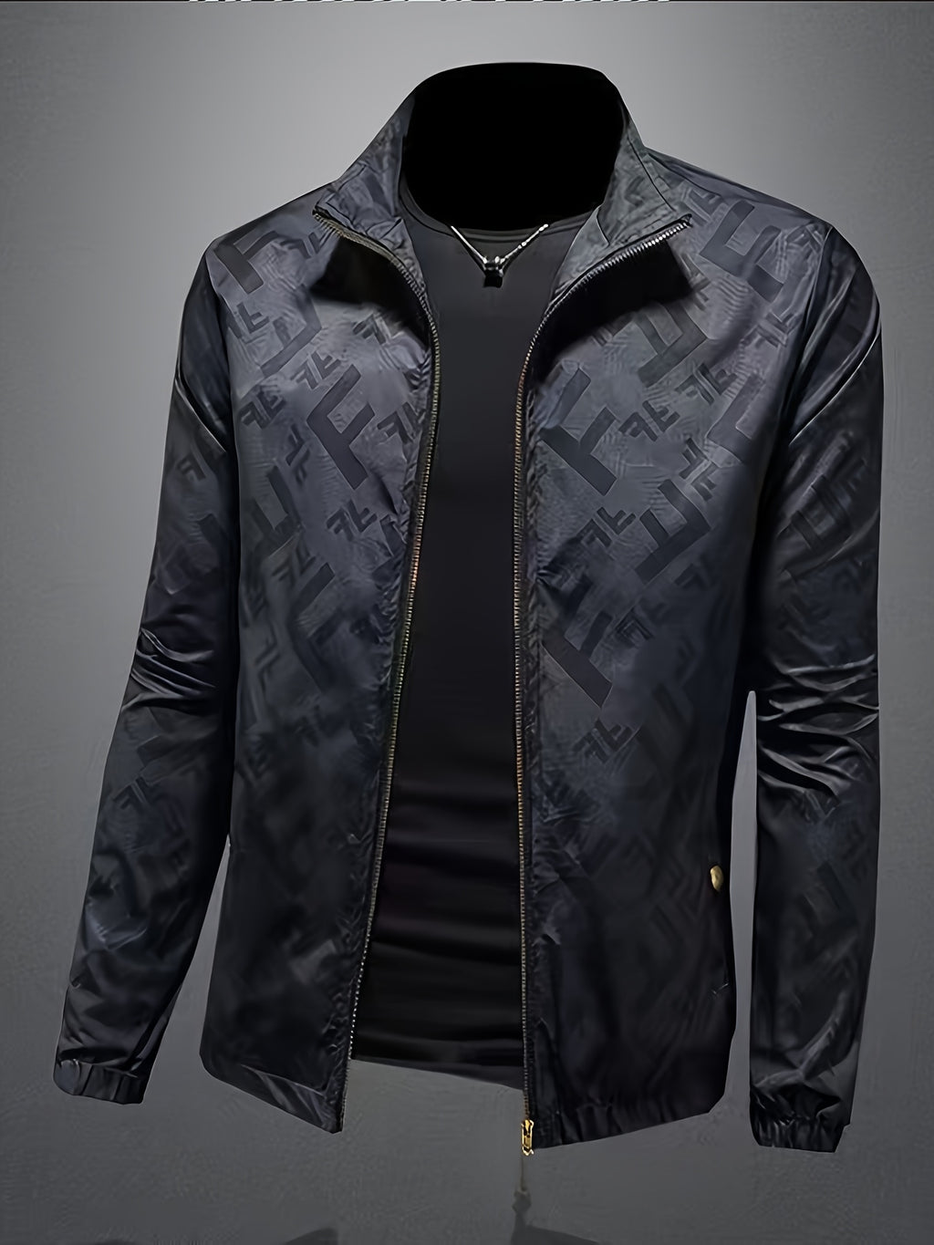 Veste pour homme, coupe-vent, à col montant, col montant