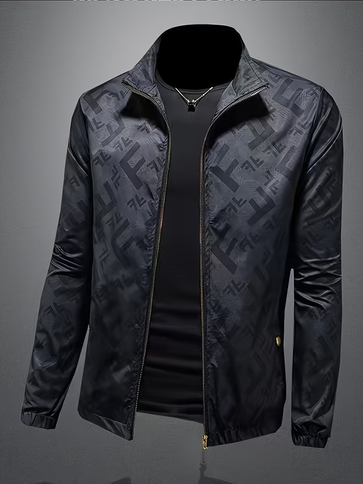 Veste pour homme, coupe-vent, à col montant, col montant