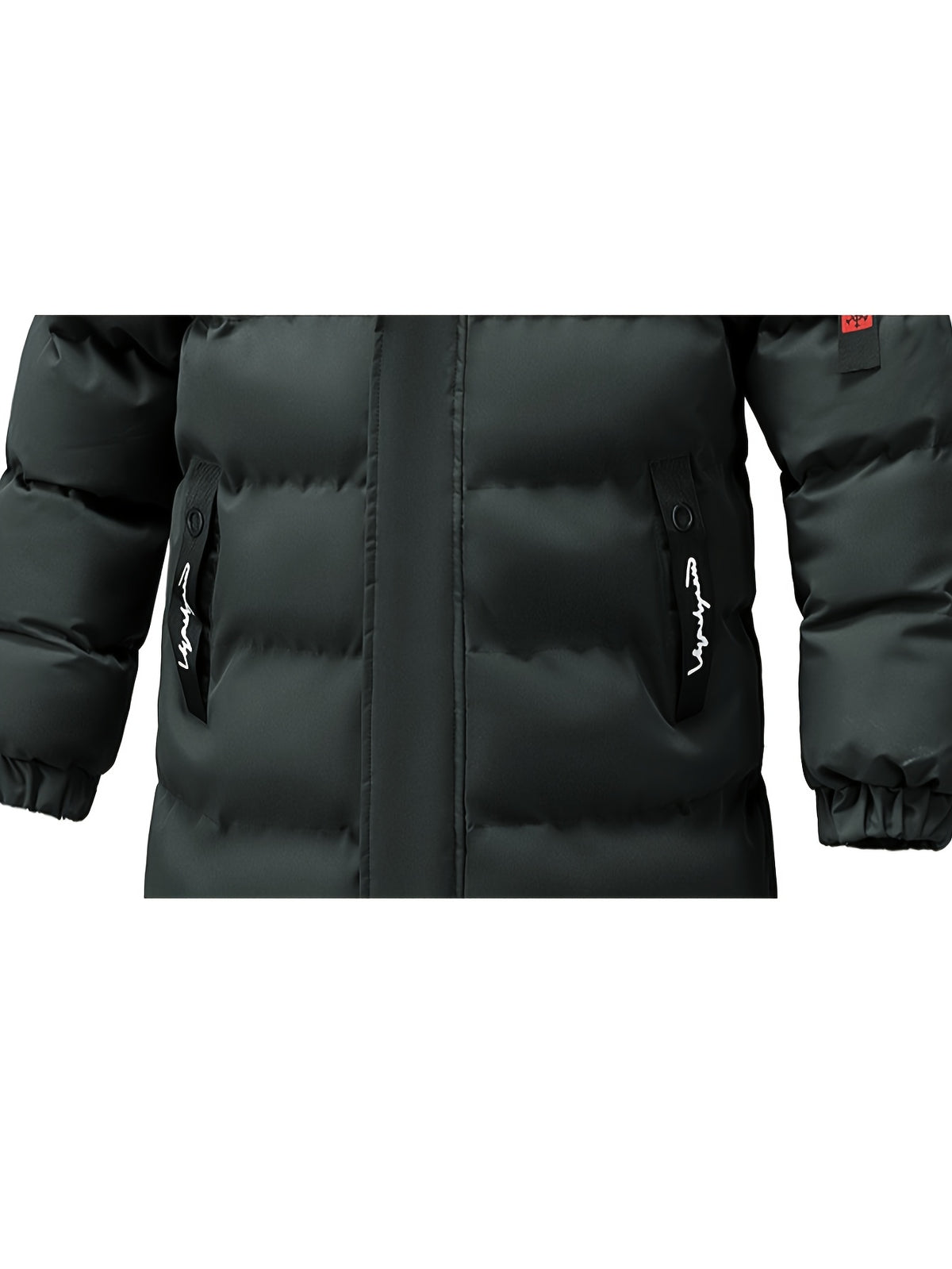Manteau pour homme, à capuche, vert armée