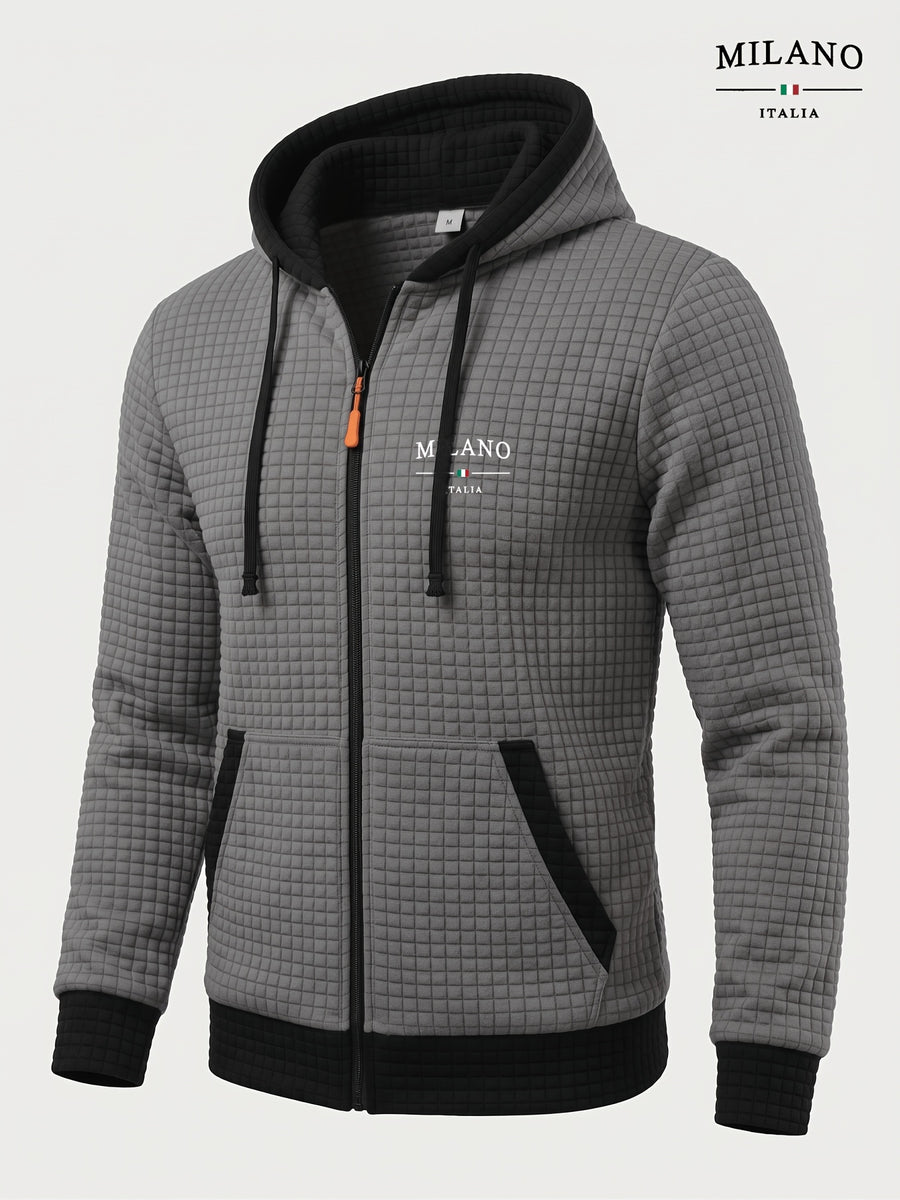 Veste, à carreaux, à capuche, ho noir, photo 9