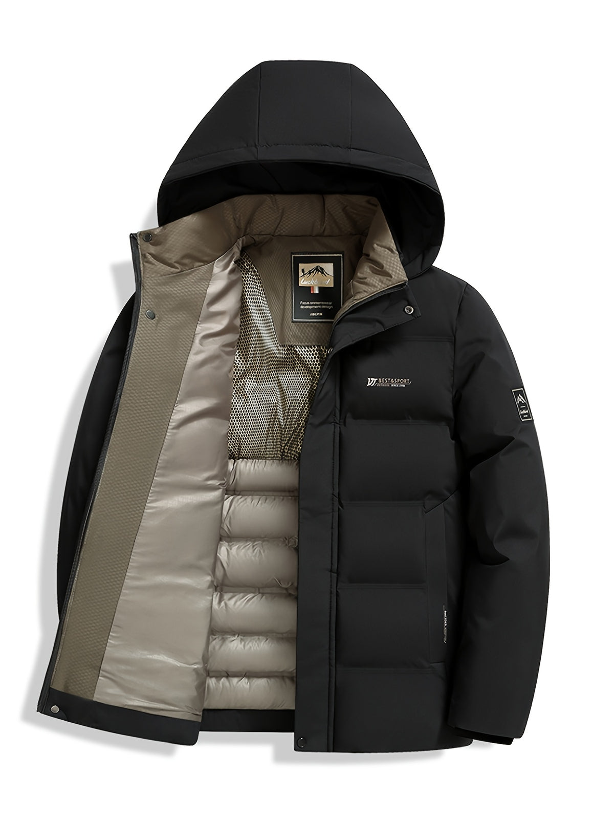 Veste pour homme, capuche amovible, rouge