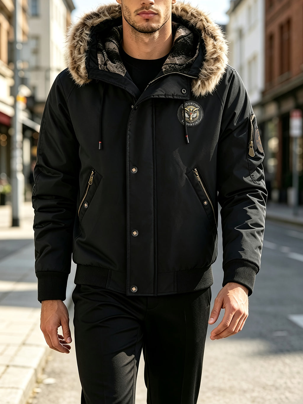 Veste pour homme, à capuche, vert foncé