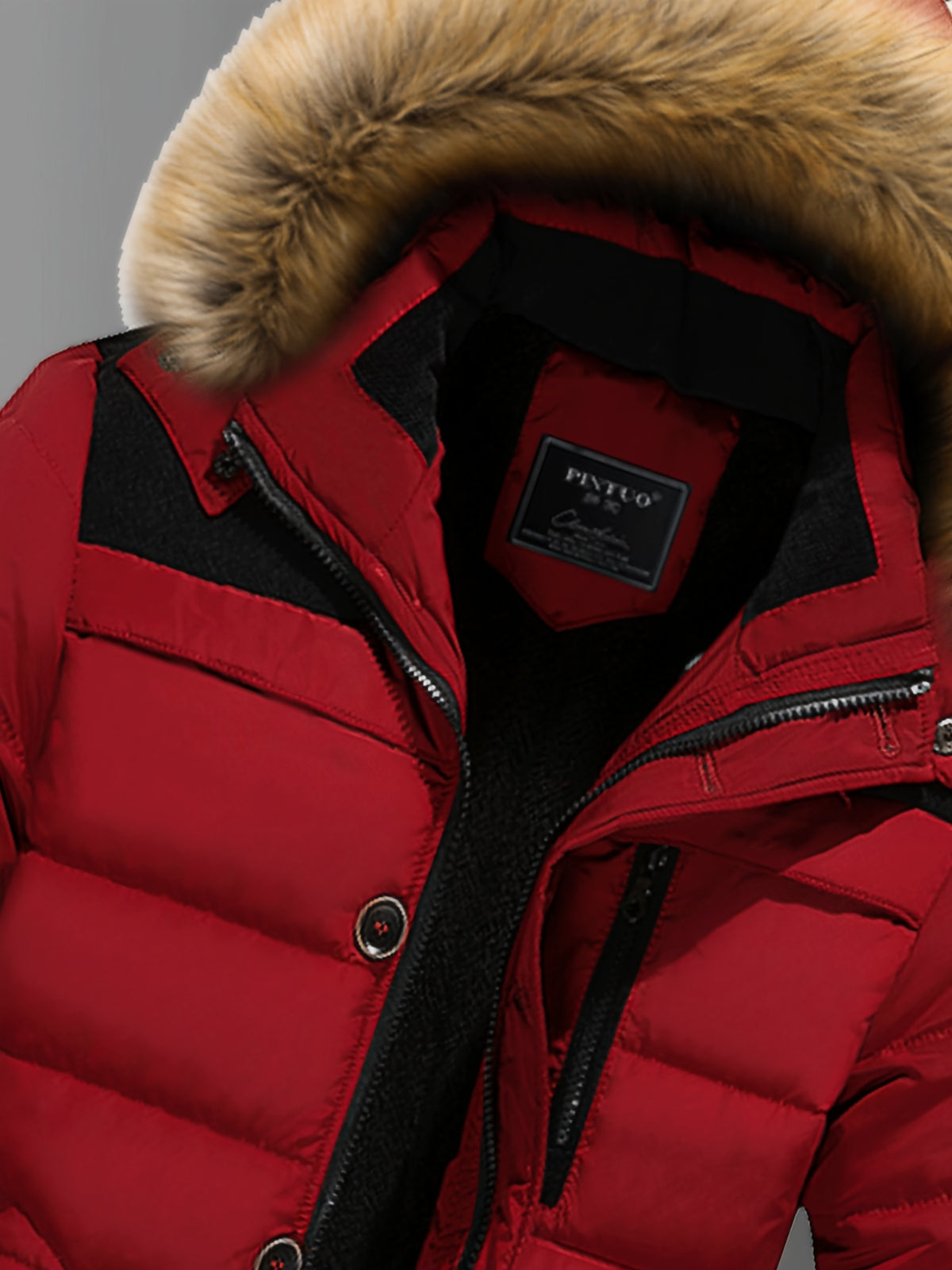 Veste matelassée pour homme, à capuche, rouge