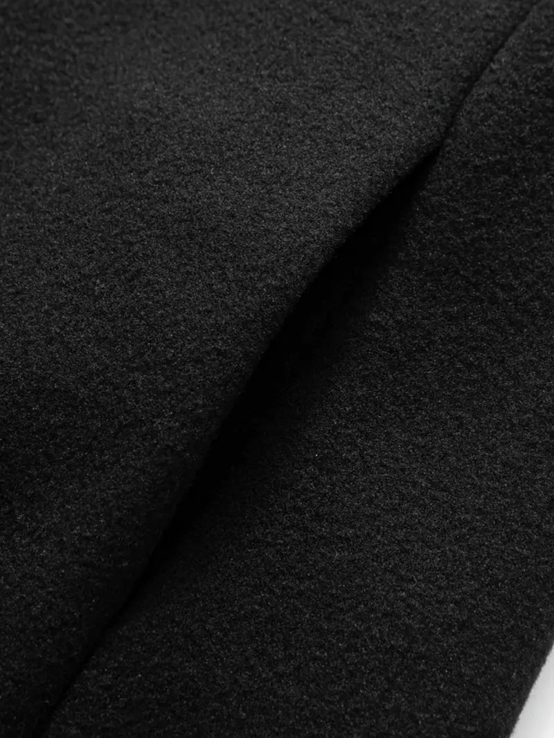 Manteau pour homme, à revers, noir