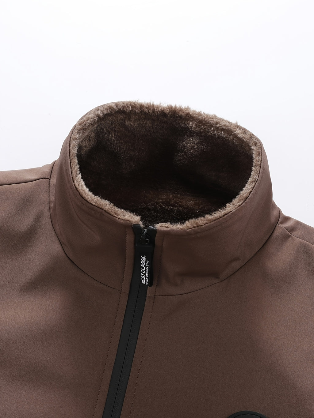 Veste matelassée pour homme, velours, à col montant