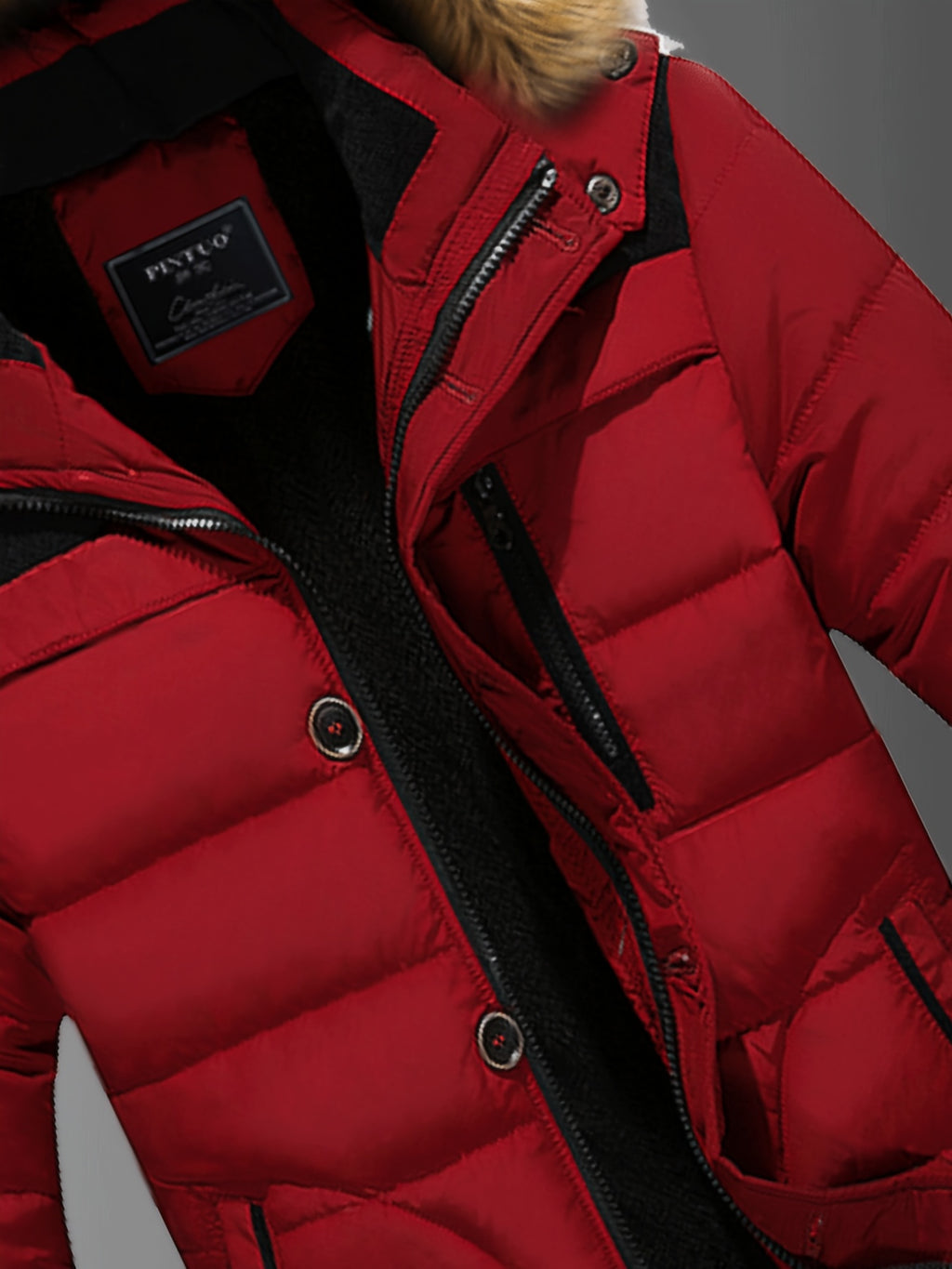 Veste matelassée pour homme, à capuche, rouge