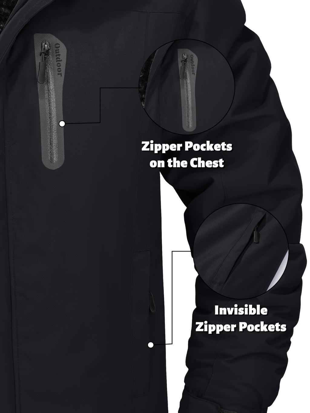 Veste pour homme, capuche amovible, vert militaire