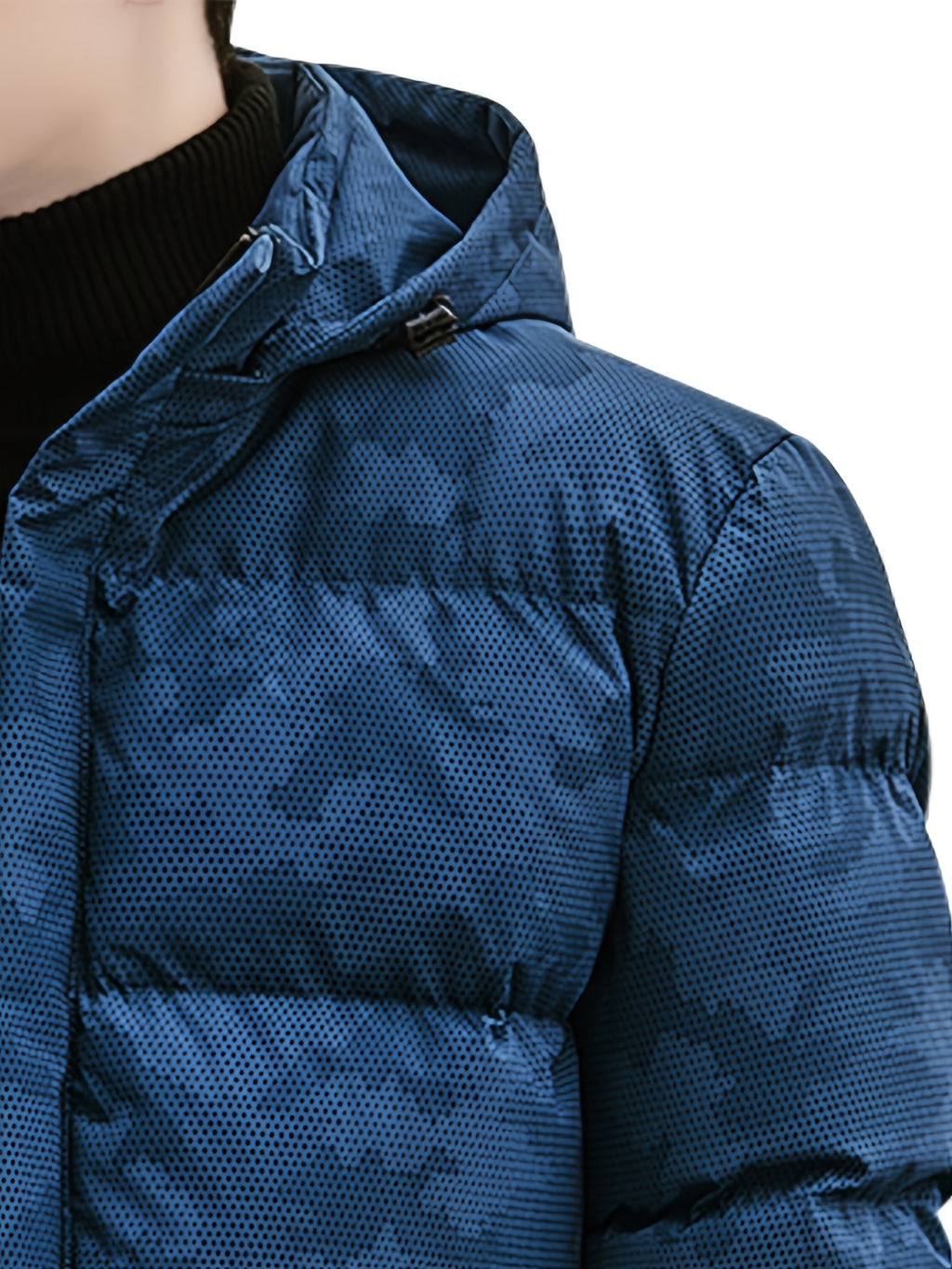 Manteau matelassé pour homme, coupe-vent, à capuche, bleu clair