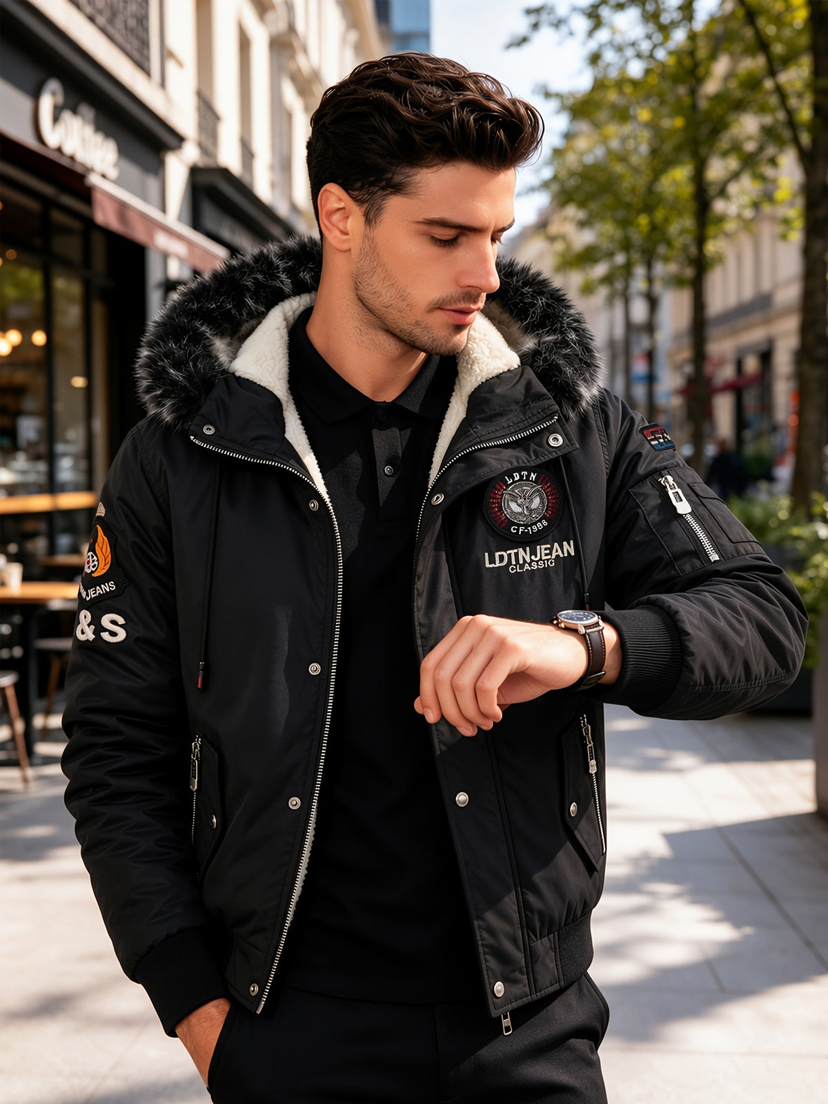 Veste pour homme, à capuche, bleu royal